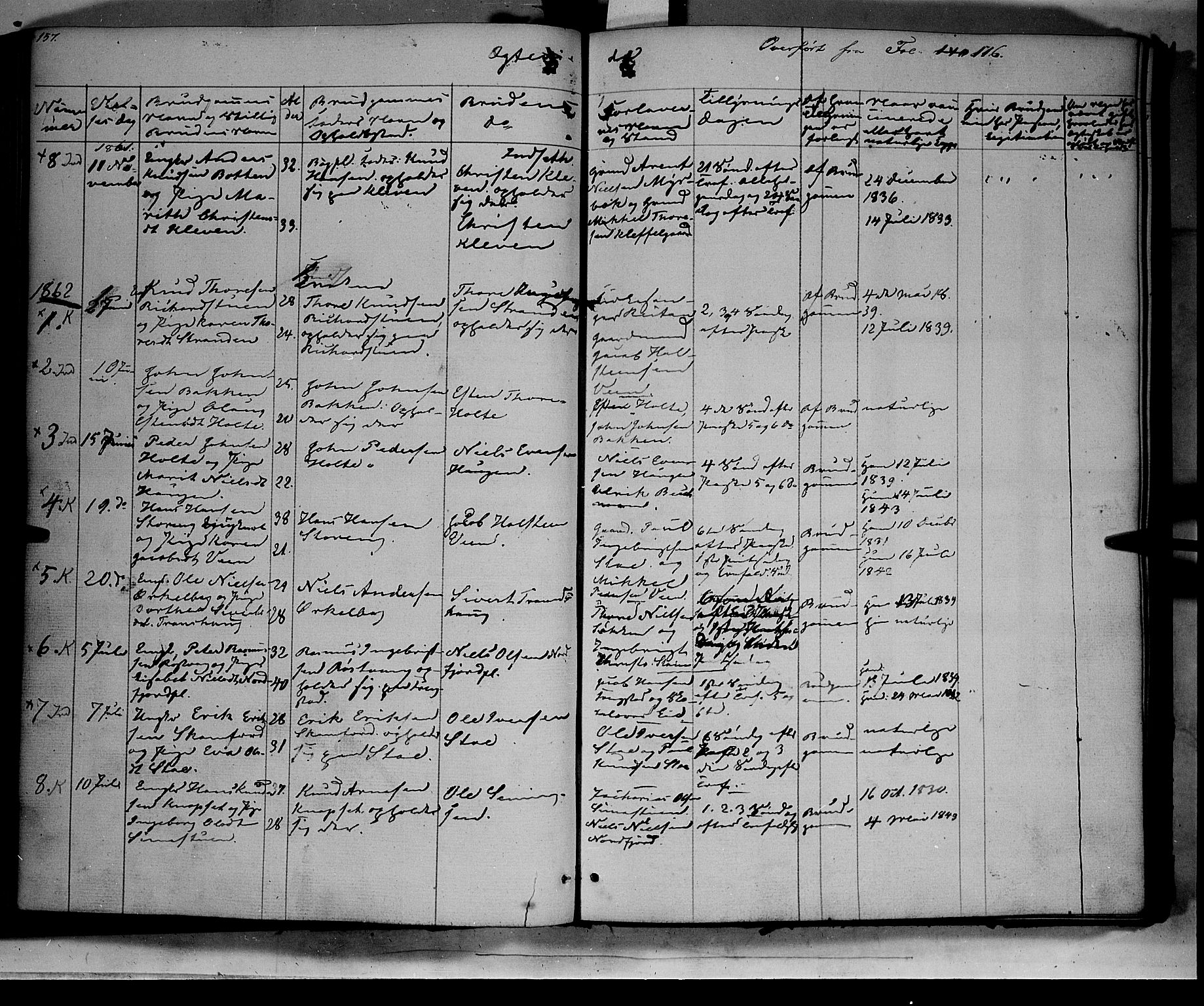 Kvikne prestekontor, SAH/PREST-064/H/Ha/Haa/L0005: Parish register (official) no. 5, 1841-1862, p. 157