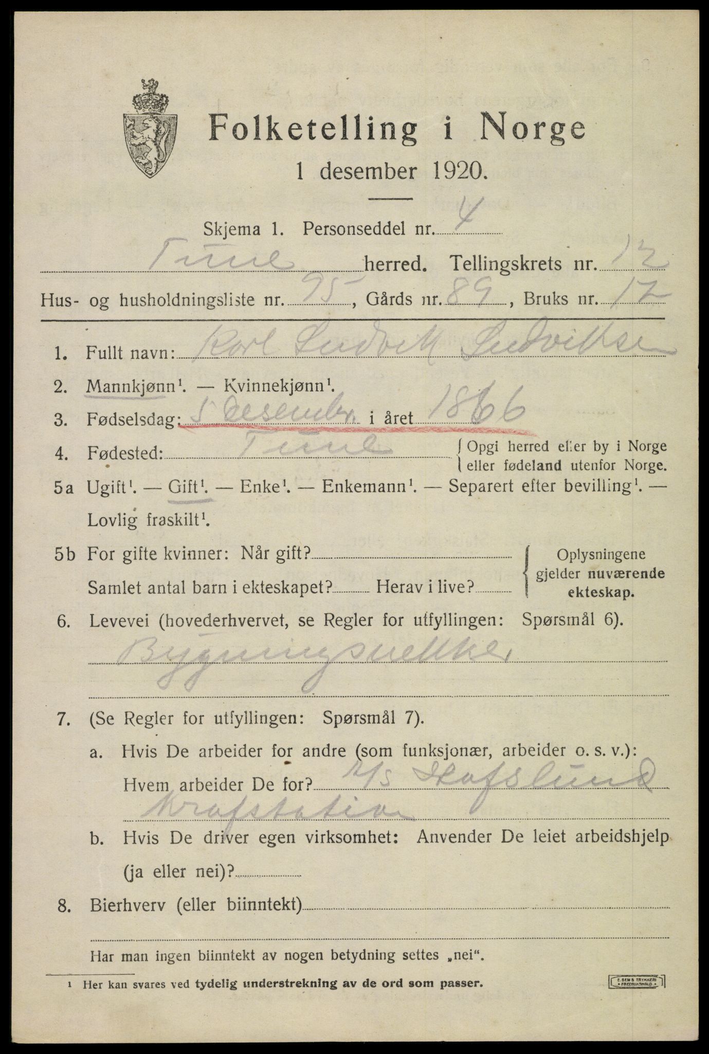 SAO, 1920 census for Tune, 1920, p. 18278