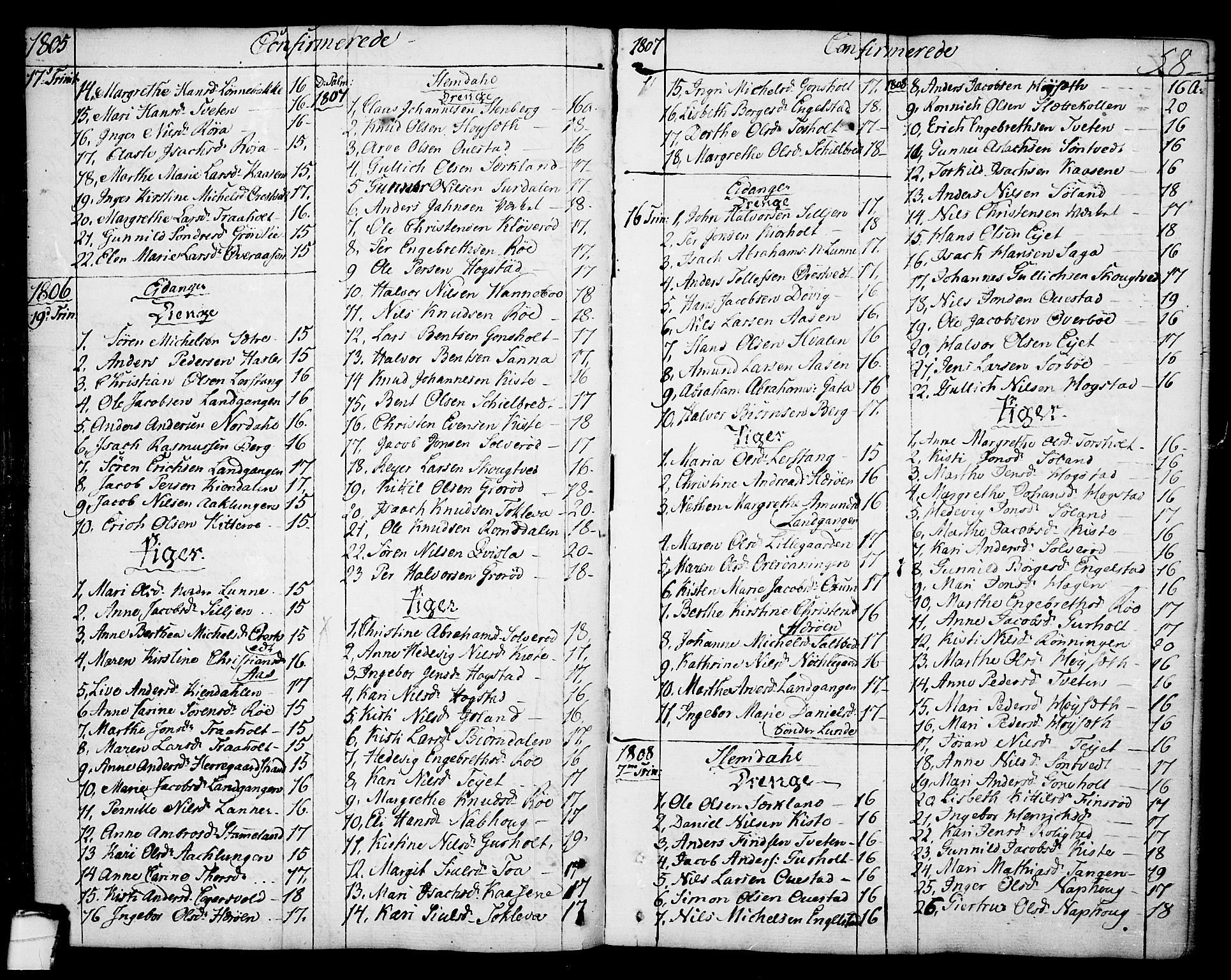 Eidanger kirkebøker, SAKO/A-261/F/Fa/L0006: Parish register (official) no. 6, 1764-1814, p. 58