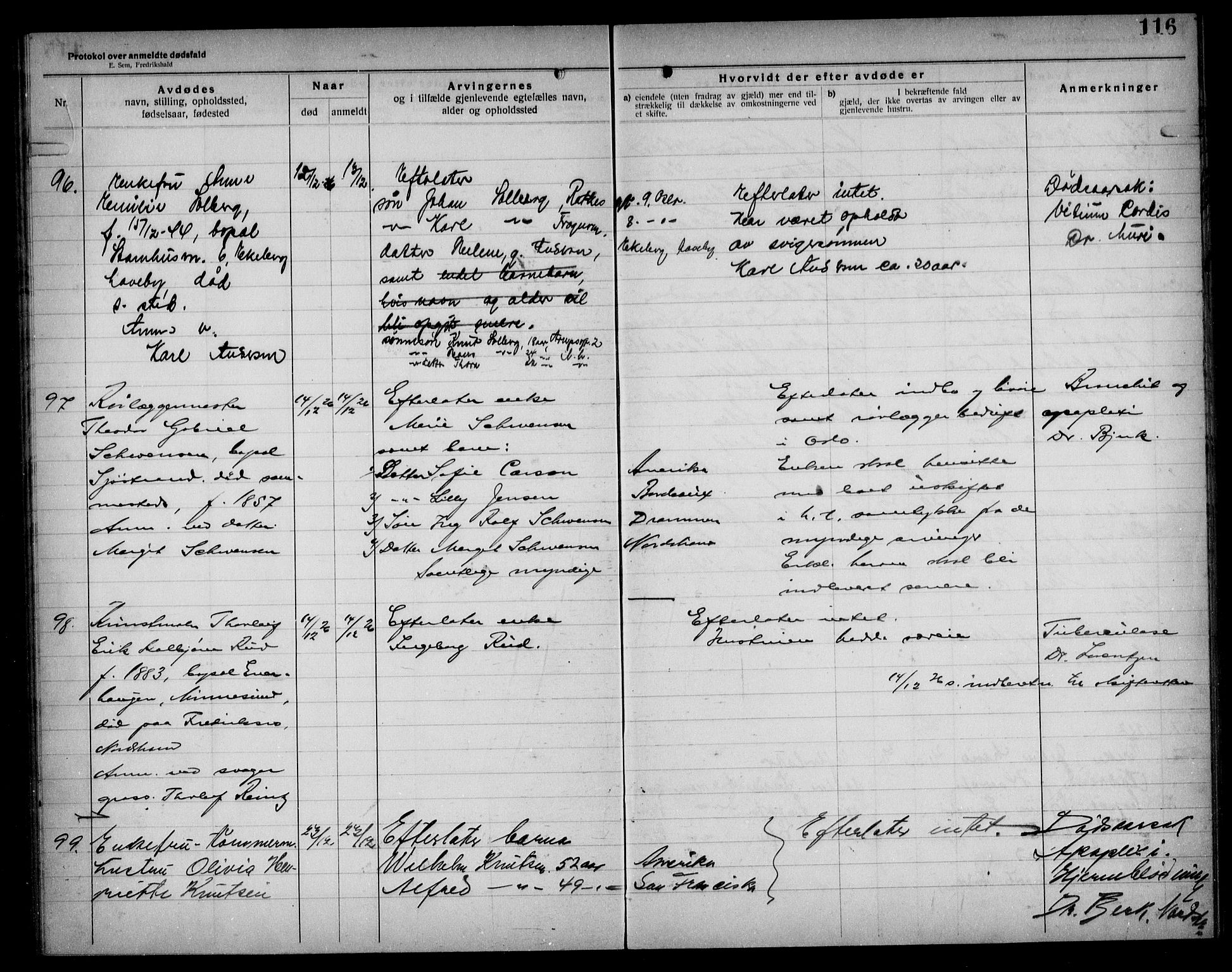 Aker kriminaldommer, skifte- og auksjonsforvalterembete, AV/SAO-A-10452/H/Hb/Hba/Hbad/L0001: Dødsfallsprotokoll for Nordstrand, 1922-1929, p. 116