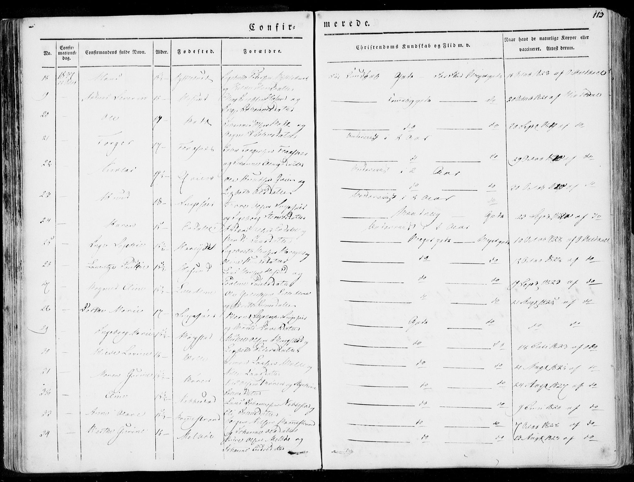 Ministerialprotokoller, klokkerbøker og fødselsregistre - Møre og Romsdal, AV/SAT-A-1454/509/L0104: Parish register (official) no. 509A02, 1833-1847, p. 113