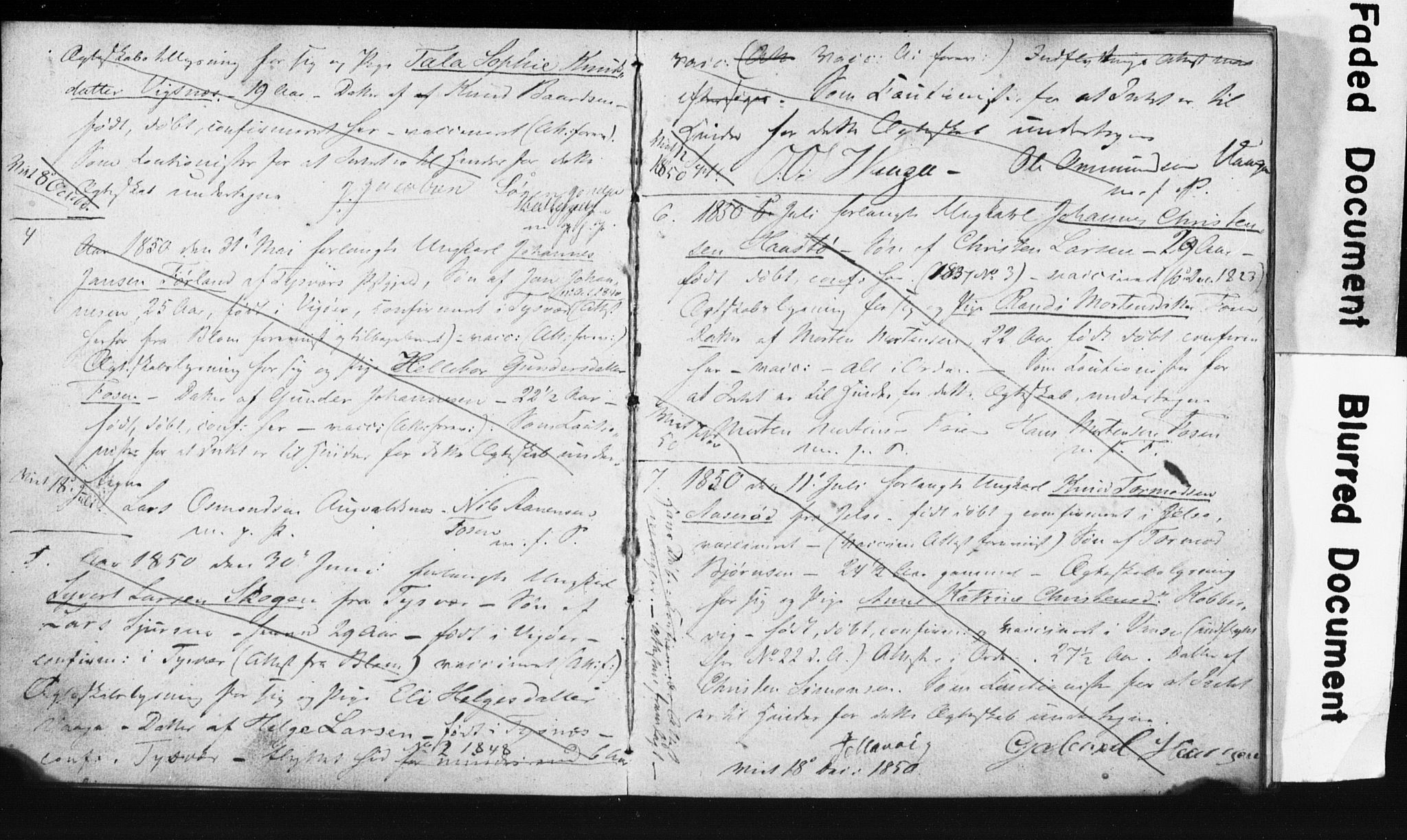 Avaldsnes sokneprestkontor, SAST/A -101851/I/Ie/L0002: Banns register no. IX 2, 1850-1854