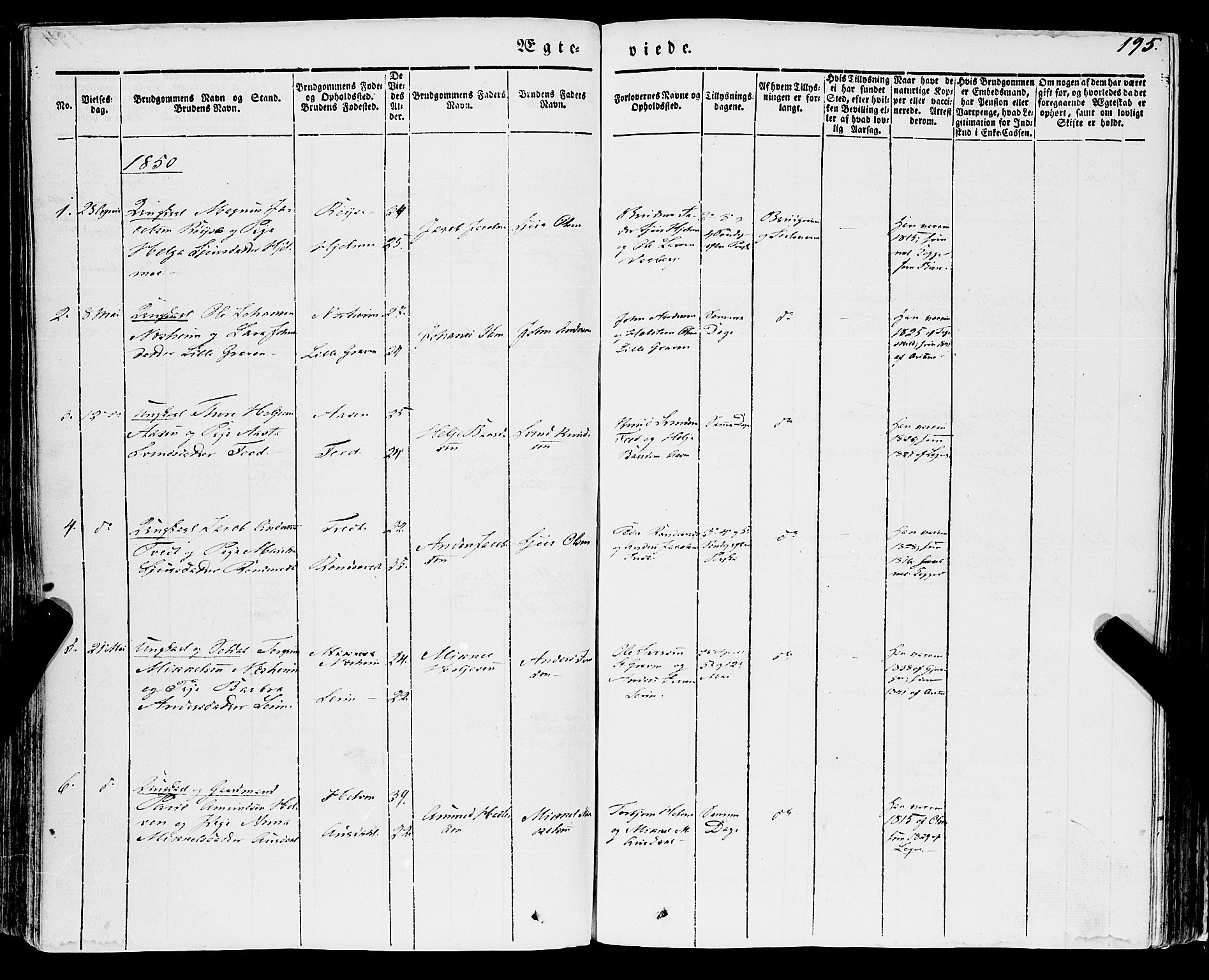 Ulvik sokneprestembete, SAB/A-78801/H/Haa: Parish register (official) no. A 12, 1839-1853, p. 195