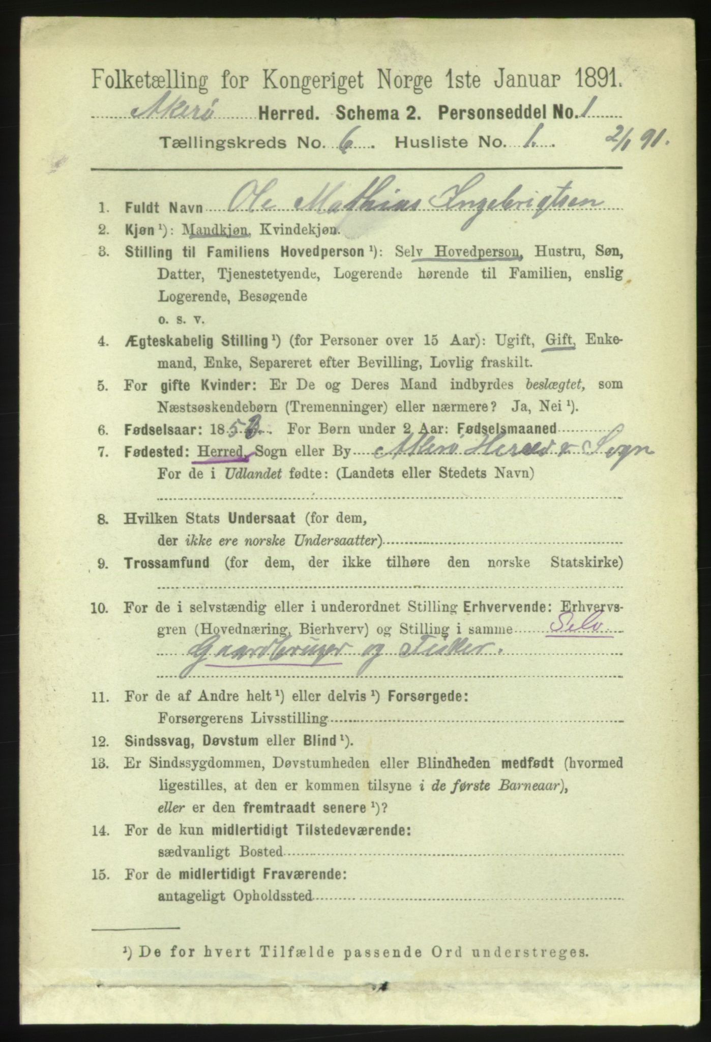 RA, 1891 census for 1545 Aukra, 1891, p. 2546