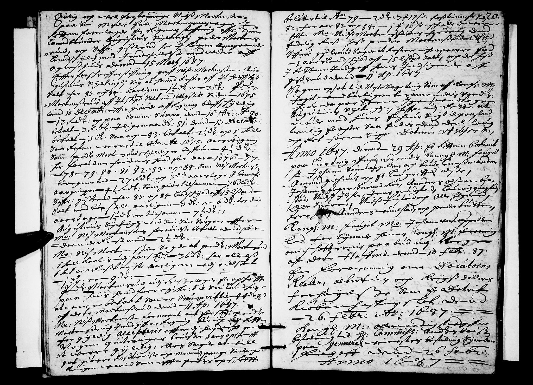 Lier, Røyken og Hurum sorenskriveri, AV/SAKO-A-89/F/Fa/L0028: Tingbok, 1687, p. 19b-20a