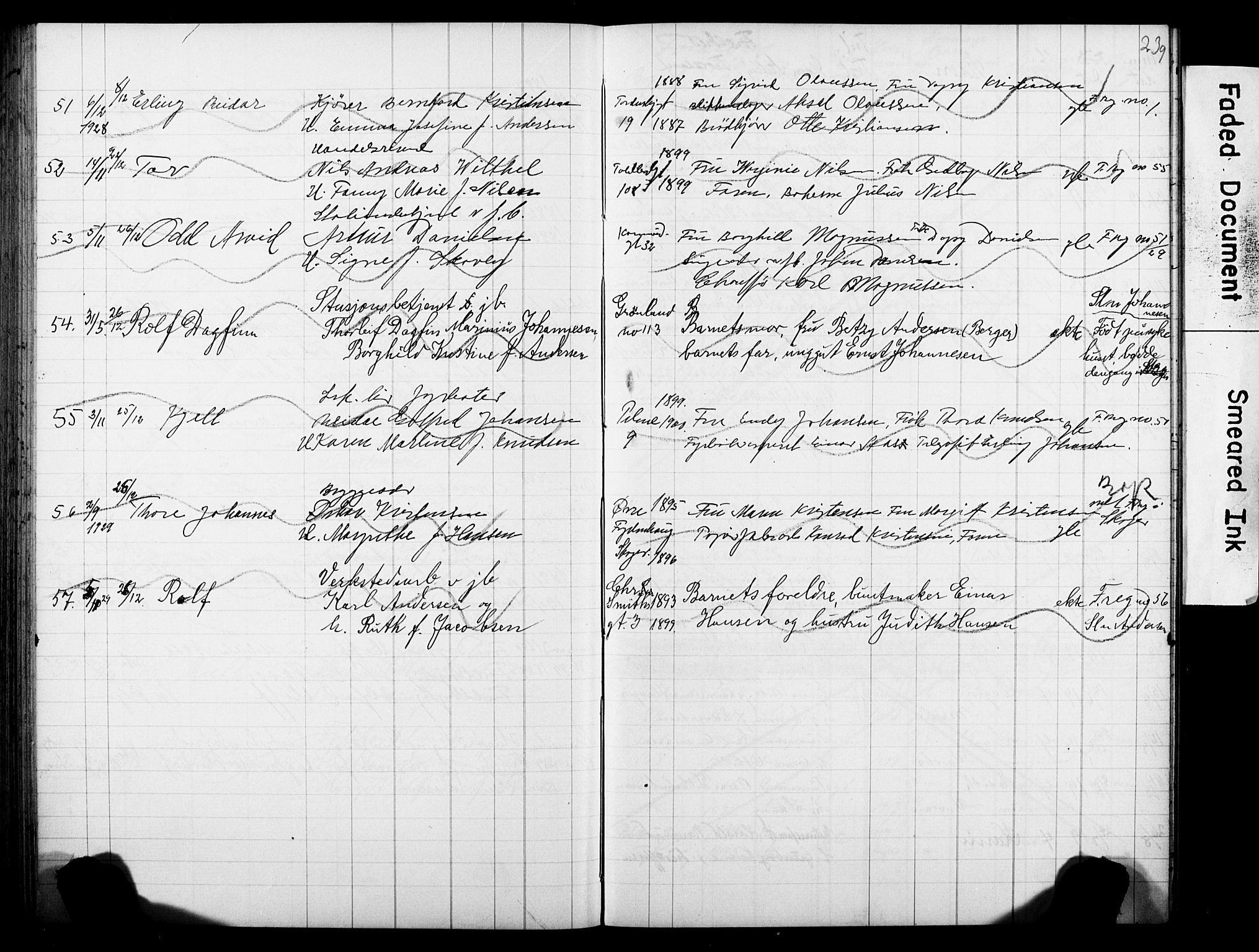 Strømsø kirkebøker, AV/SAKO-A-246/Y/Ya/L0007: Parish register draft no. I 7, 1915-1932, p. 239