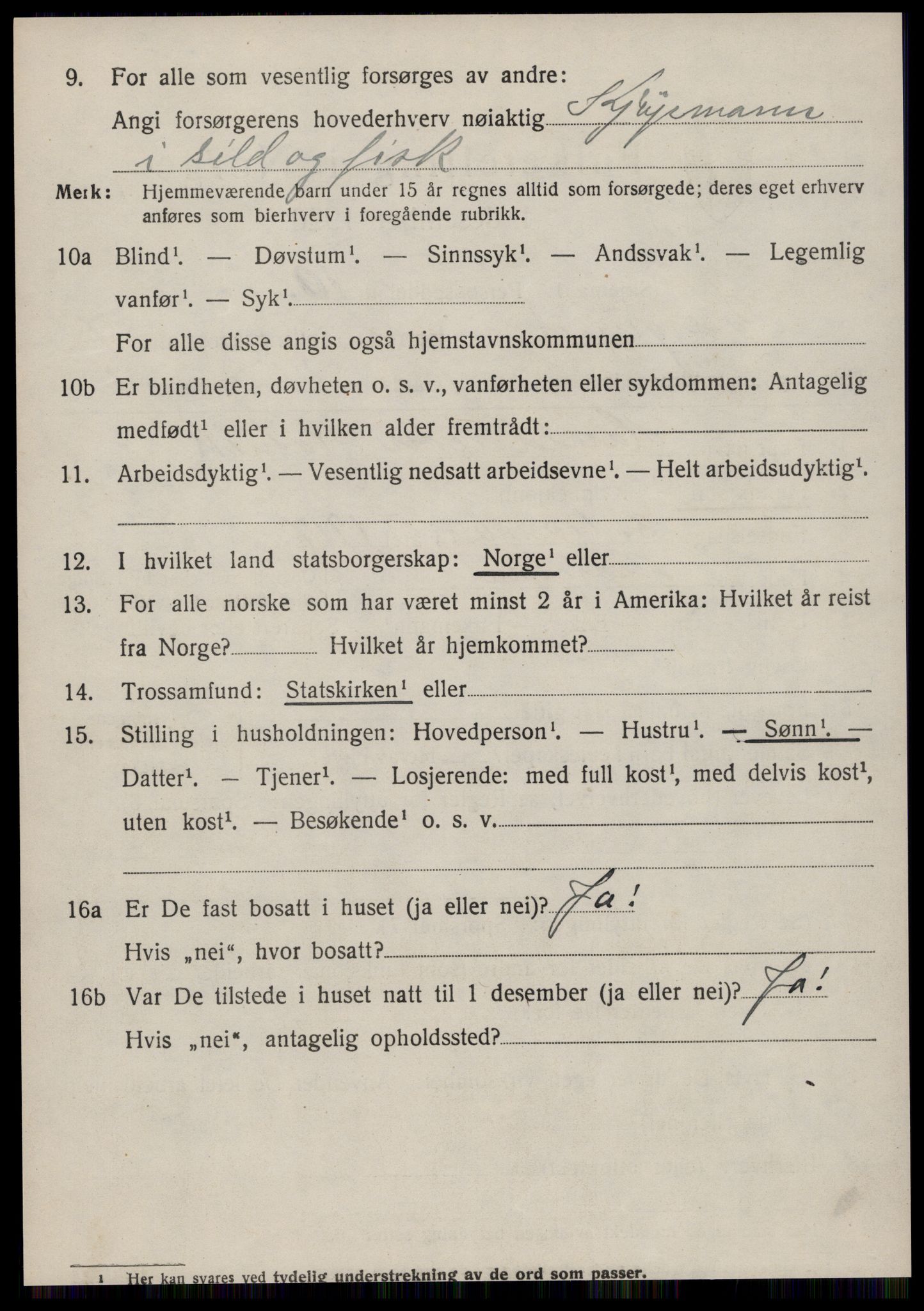 SAT, 1920 census for Borgund, 1920, p. 6671
