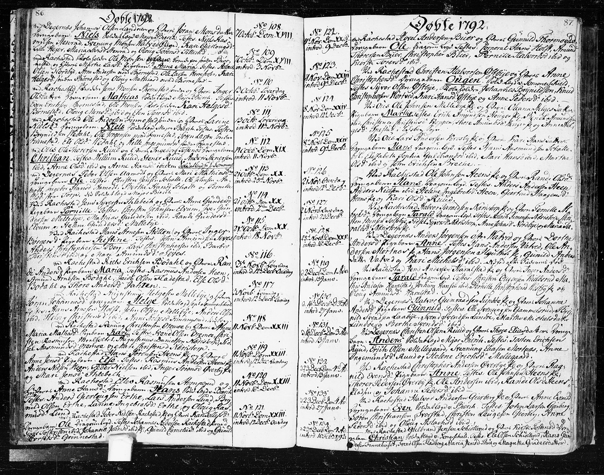 Rakkestad prestekontor Kirkebøker, AV/SAO-A-2008/F/Fa/L0005: Parish register (official) no. I 5, 1784-1814, p. 86-87