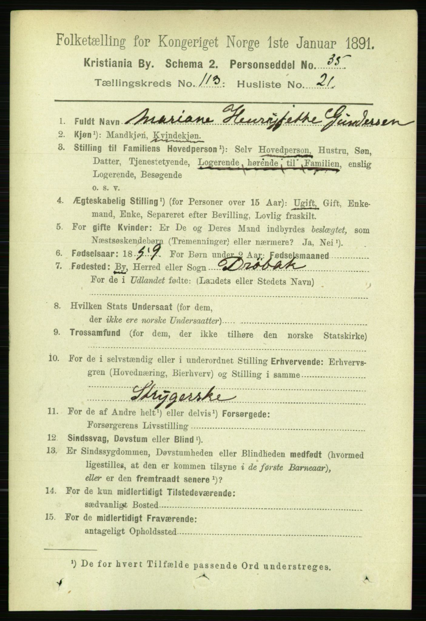 RA, 1891 census for 0301 Kristiania, 1891, p. 60674