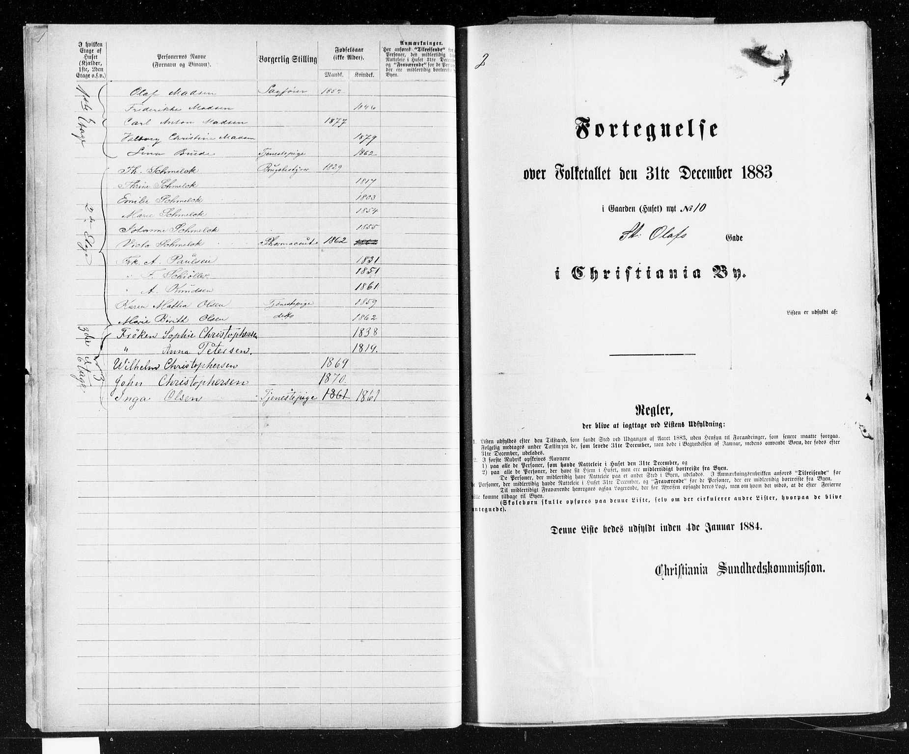 OBA, Municipal Census 1883 for Kristiania, 1883, p. 4270