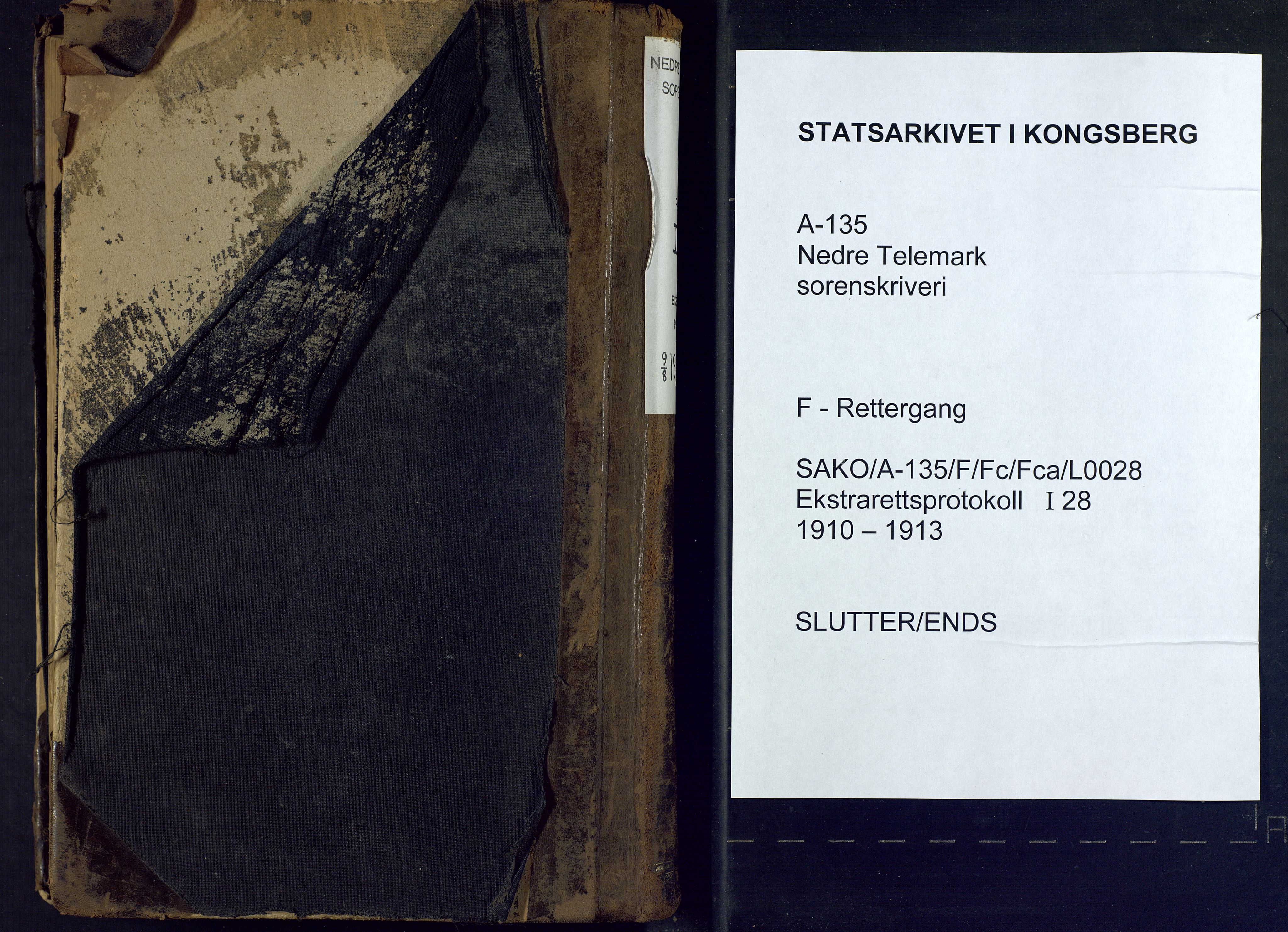 Nedre Telemark sorenskriveri, SAKO/A-135/F/Fc/Fca/L0028: Ekstrarettsprotokoll, 1910-1913