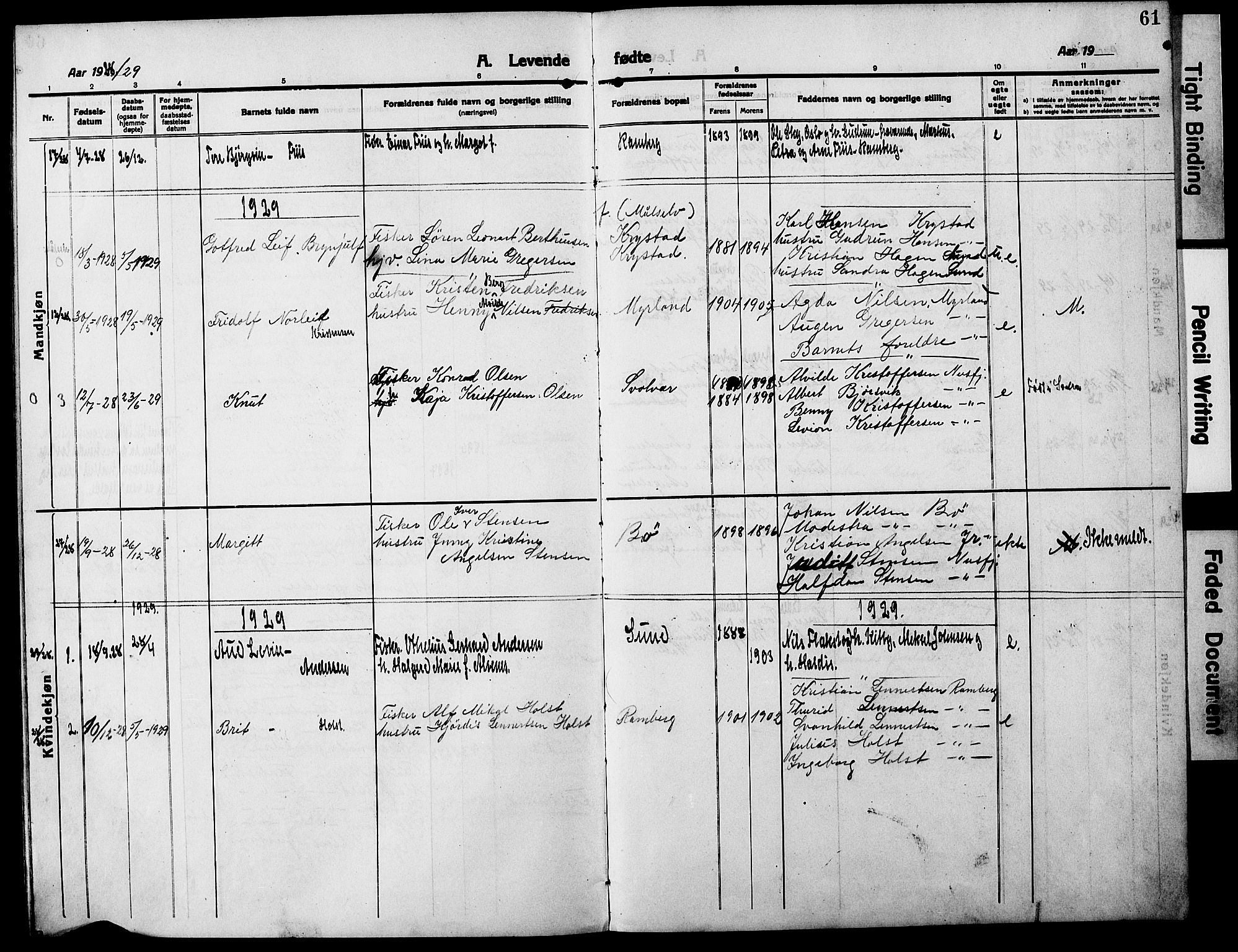 Ministerialprotokoller, klokkerbøker og fødselsregistre - Nordland, SAT/A-1459/885/L1215: Parish register (copy) no. 885C04, 1916-1929, p. 61