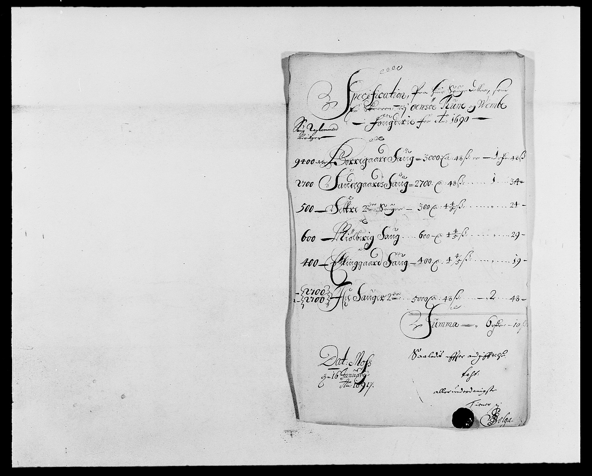 Rentekammeret inntil 1814, Reviderte regnskaper, Fogderegnskap, AV/RA-EA-4092/R03/L0119: Fogderegnskap Onsøy, Tune, Veme og Åbygge fogderi, 1690-1691, p. 136