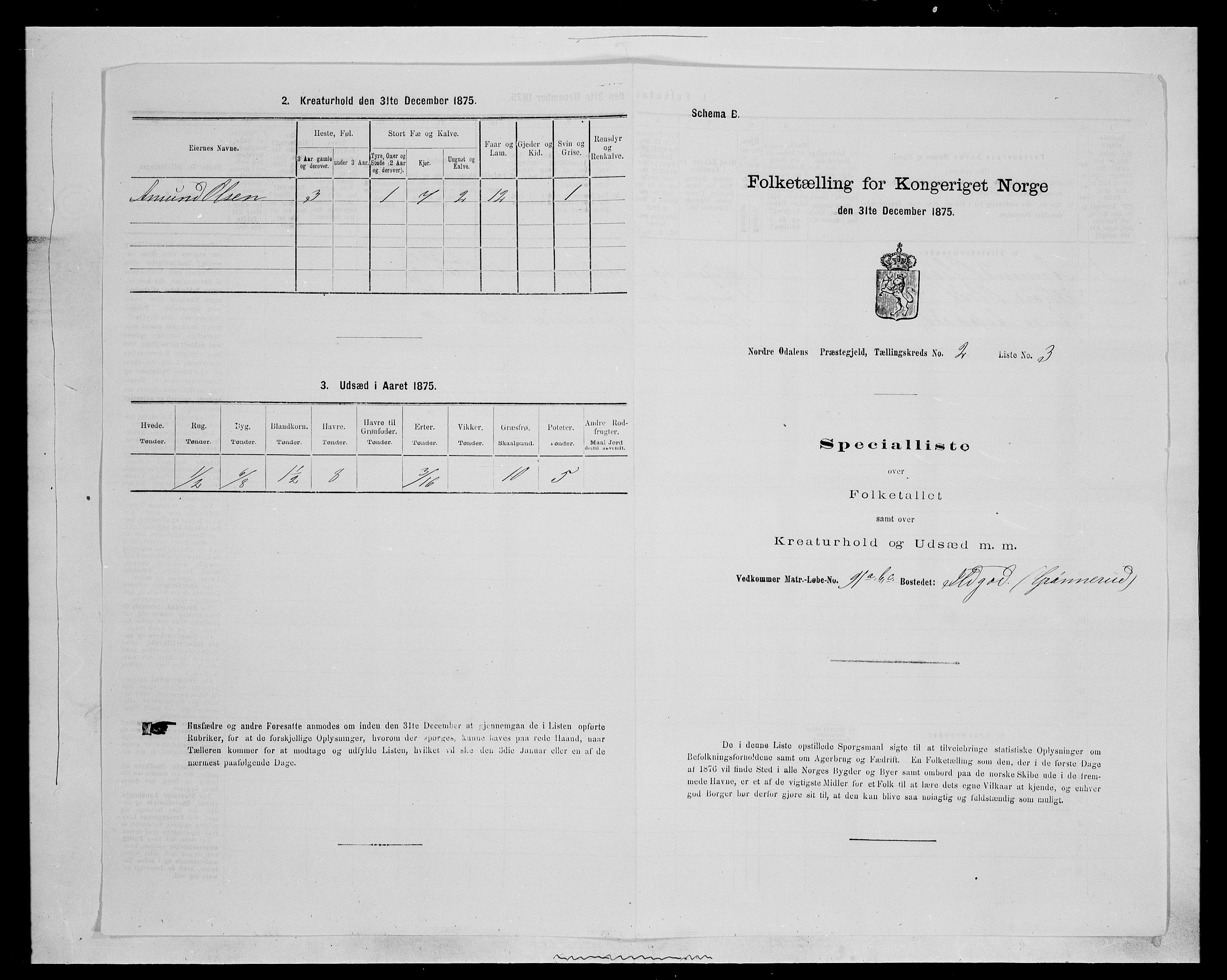 SAH, 1875 census for 0418P Nord-Odal, 1875, p. 220