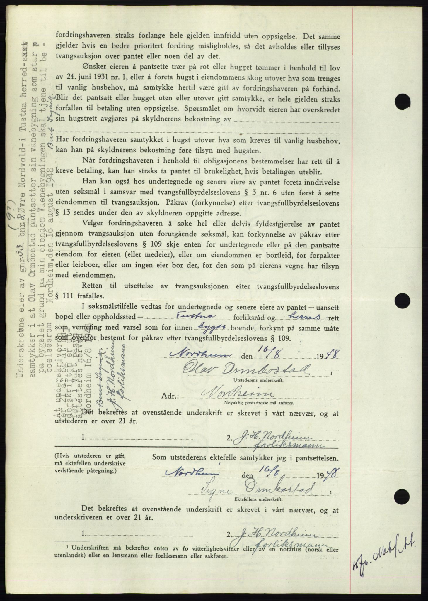 Nordmøre sorenskriveri, AV/SAT-A-4132/1/2/2Ca: Mortgage book no. B99, 1948-1948, Diary no: : 2368/1948