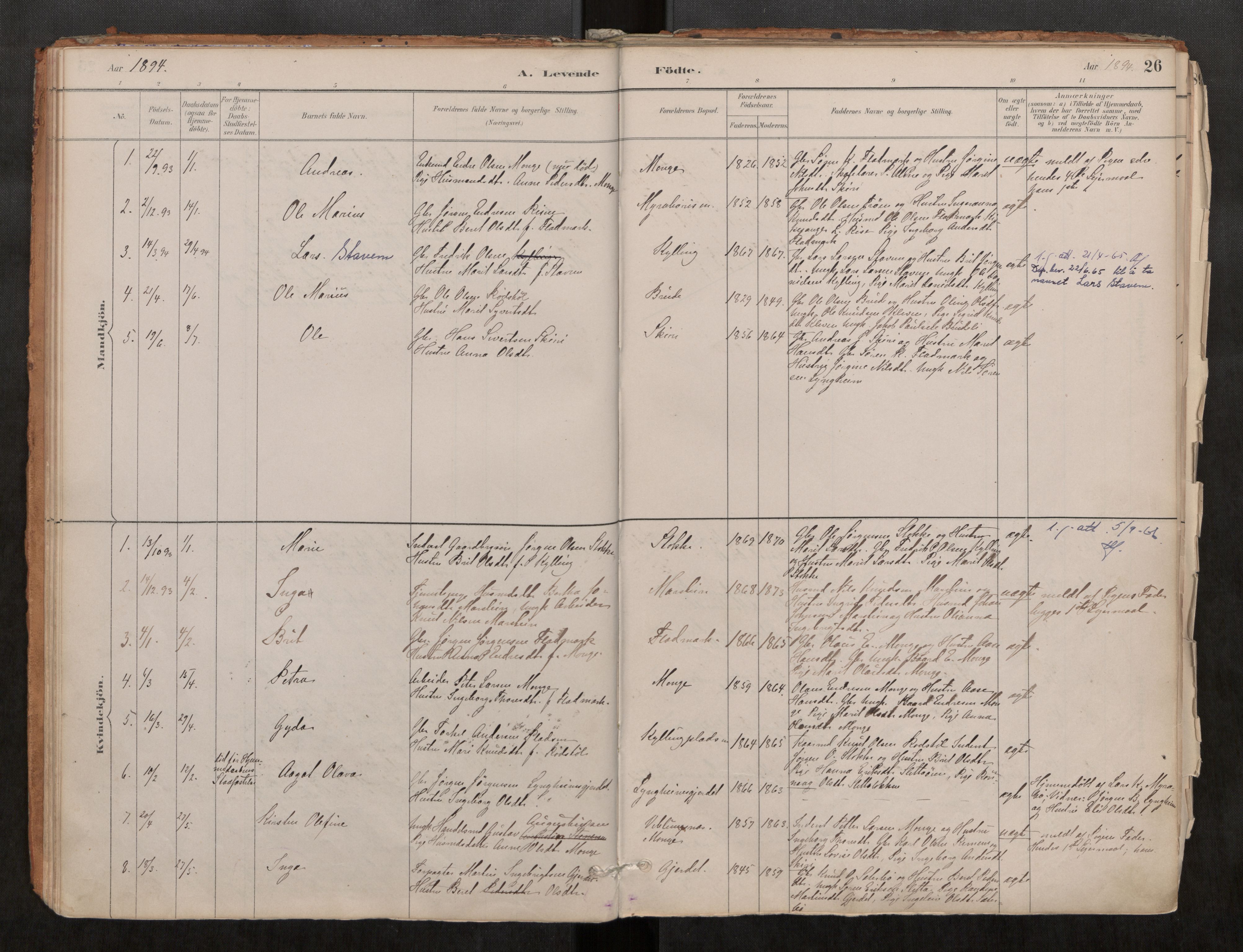 Ministerialprotokoller, klokkerbøker og fødselsregistre - Møre og Romsdal, SAT/A-1454/546/L0599: Parish register (official) no. 546A03, 1882-1920, p. 26