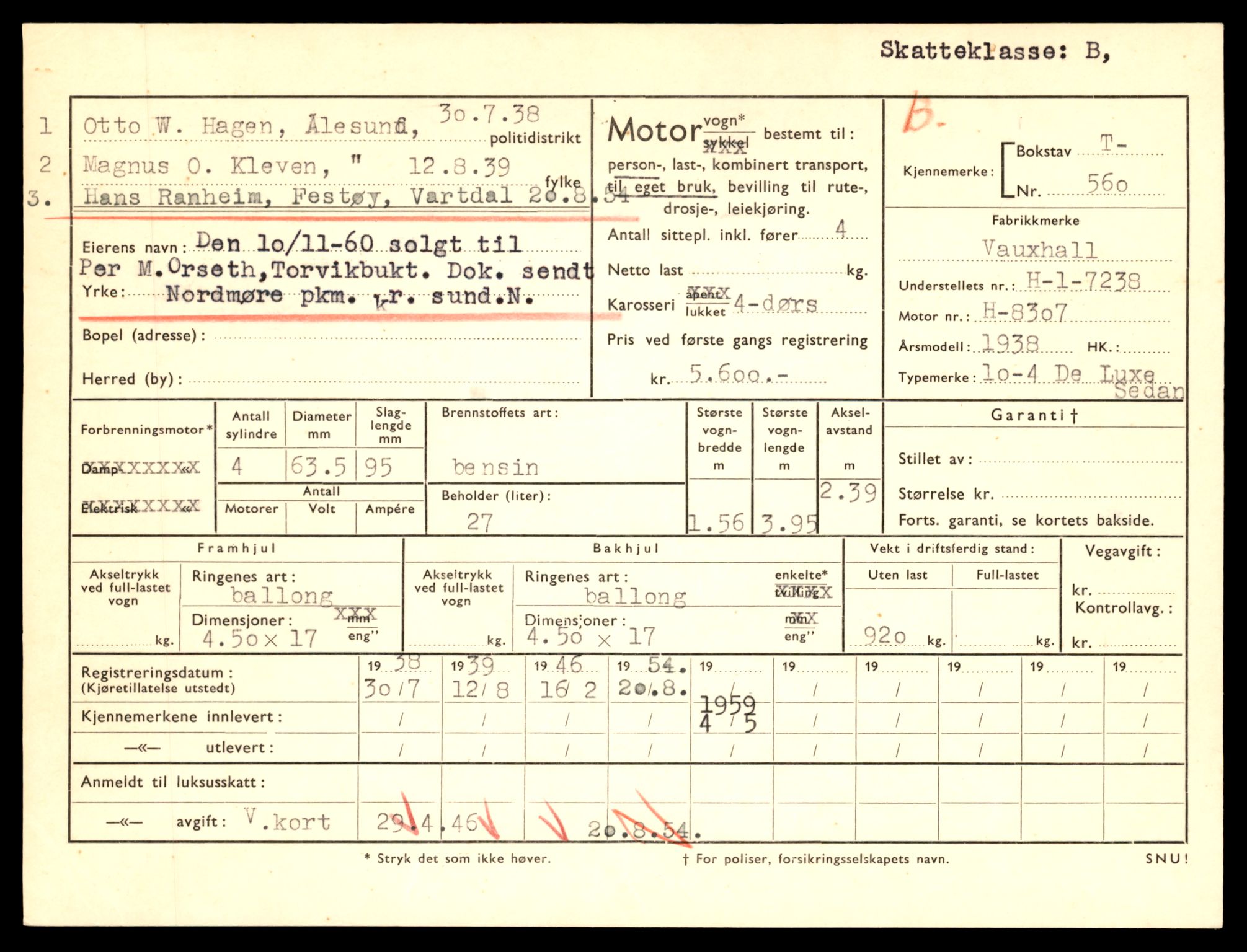 Møre og Romsdal vegkontor - Ålesund trafikkstasjon, AV/SAT-A-4099/F/Fe/L0006: Registreringskort for kjøretøy T 547 - T 650, 1927-1998, p. 325