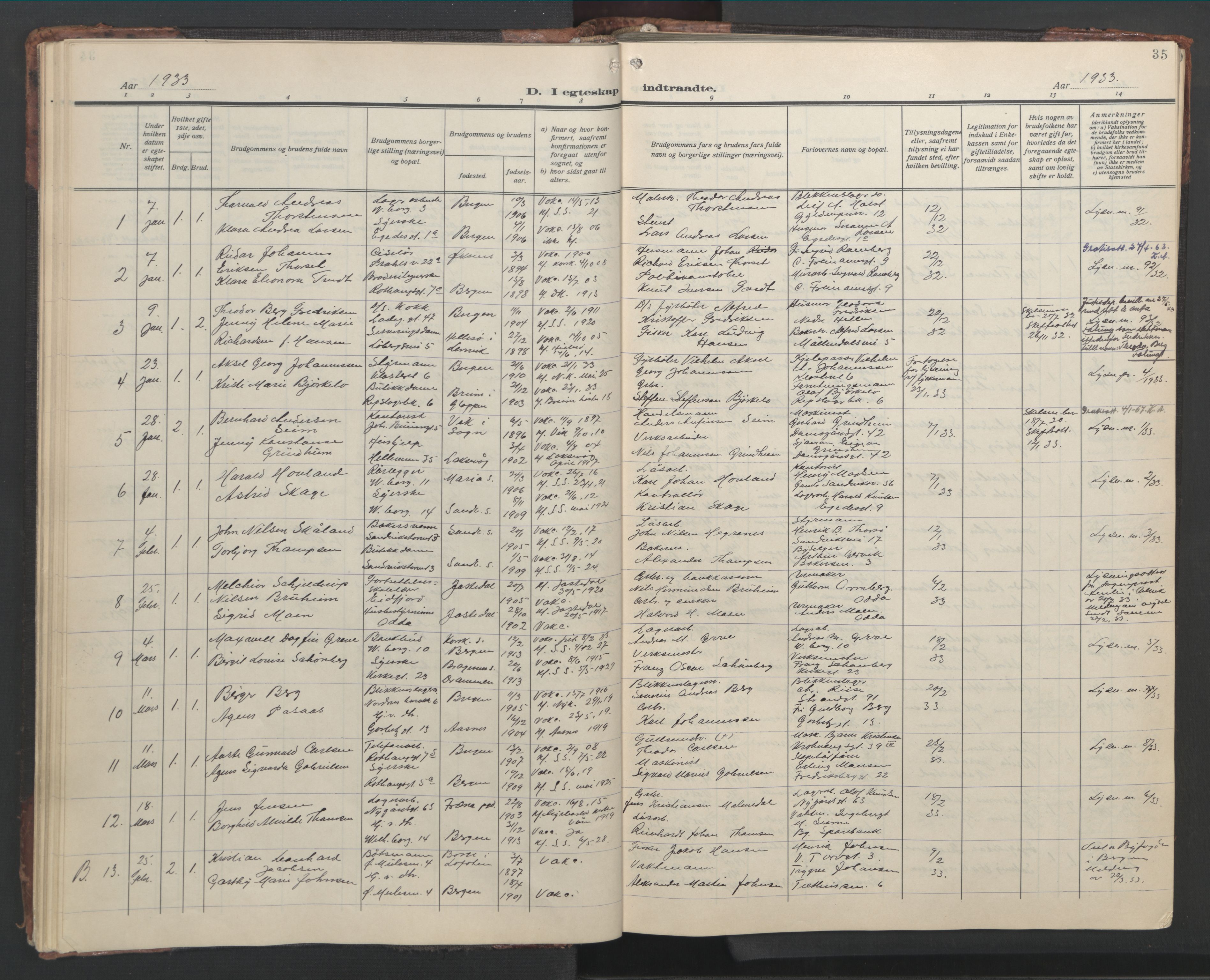 Sandviken Sokneprestembete, AV/SAB-A-77601/H/Hb/L0015: Parish register (copy) no. D 2, 1929-1953, p. 34b-35a