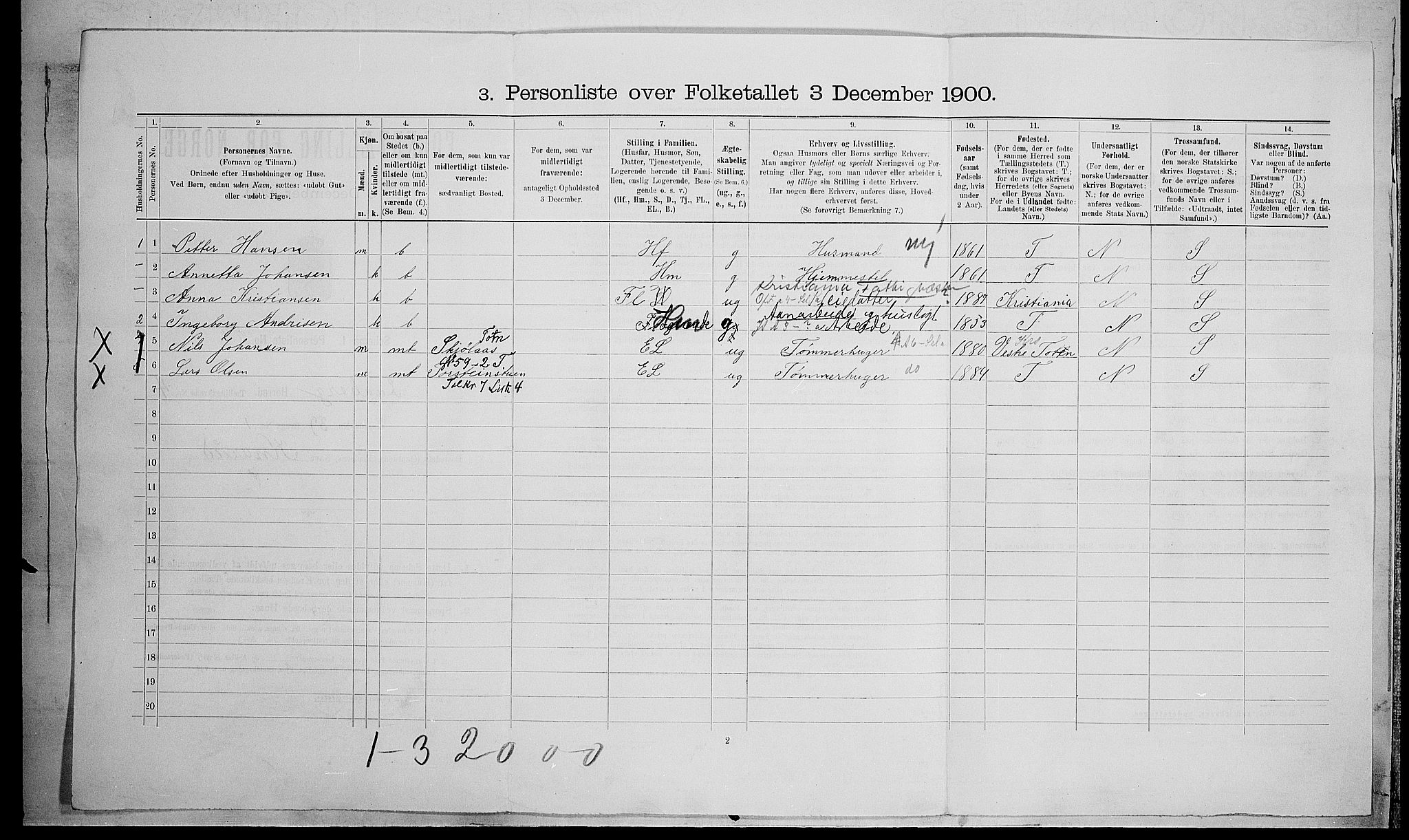 SAH, 1900 census for Fåberg, 1900, p. 579