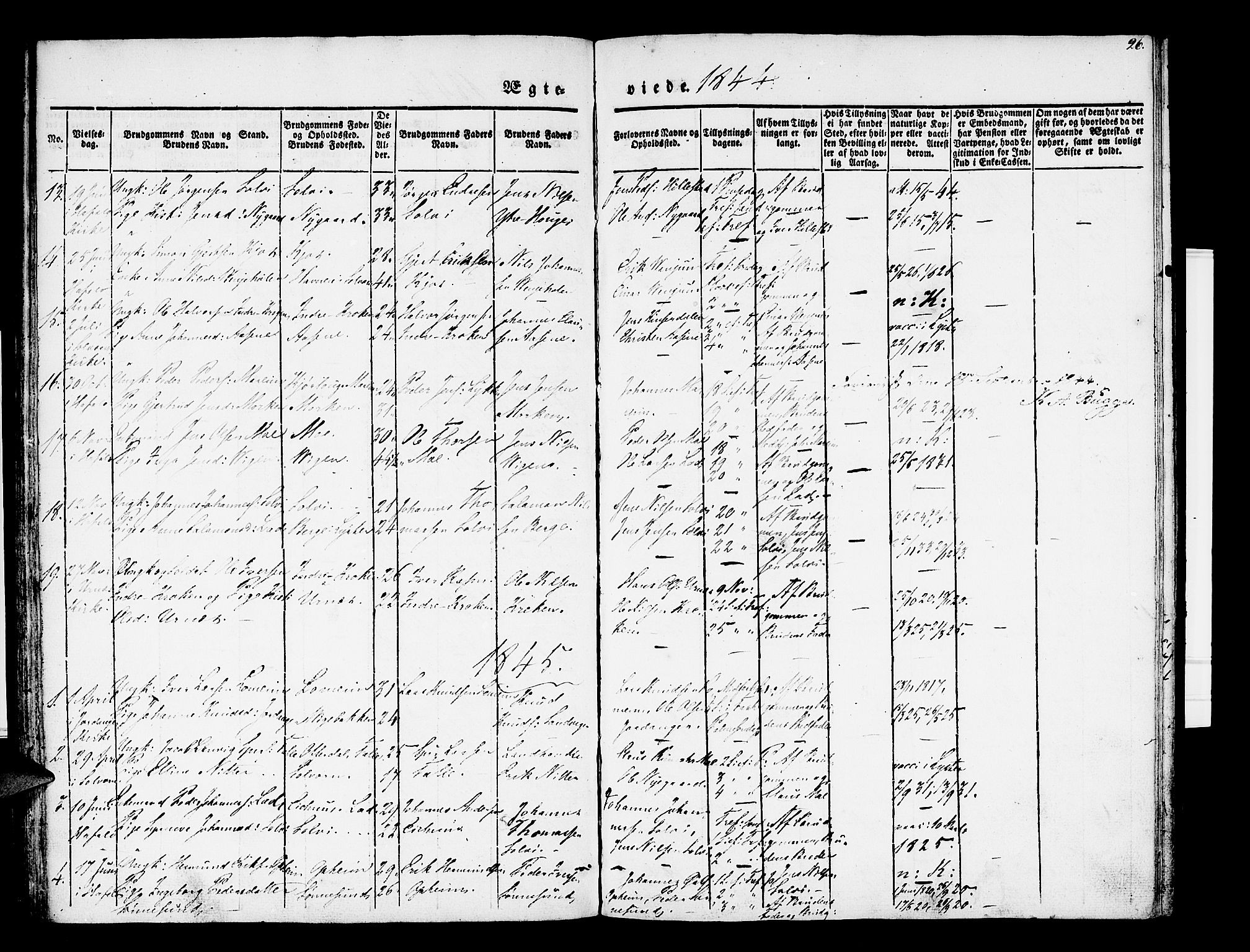 Hafslo sokneprestembete, AV/SAB-A-80301/H/Haa/Haaa/L0007: Parish register (official) no. A 7, 1834-1854, p. 26