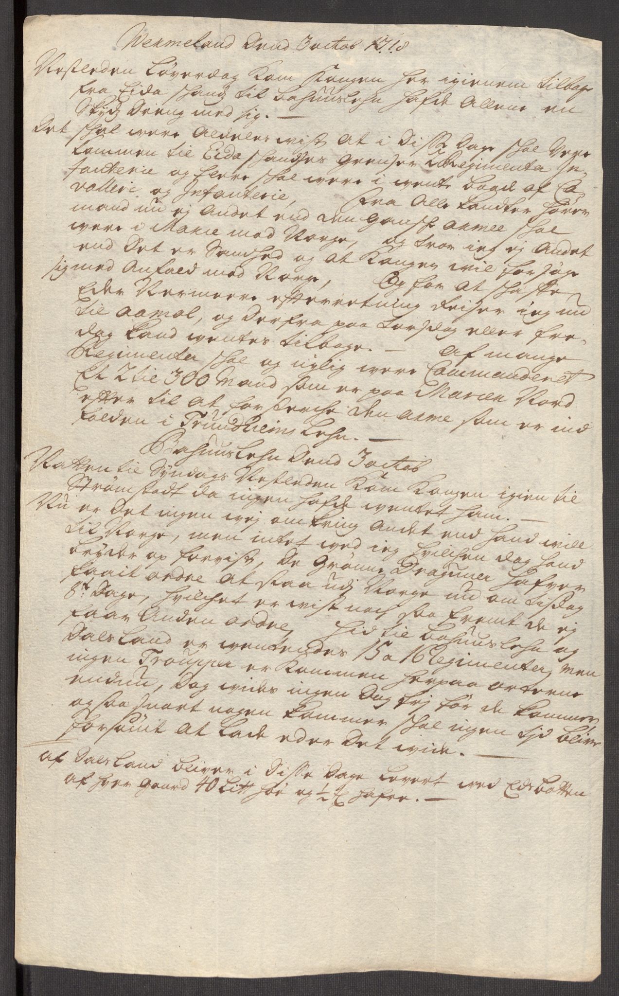 Kommanderende general (KG I) med Det norske krigsdirektorium, AV/RA-EA-5419/E/Eb/L0012: Kunnskap om fienden, kronologisk ordnet, 1718-1719, p. 350