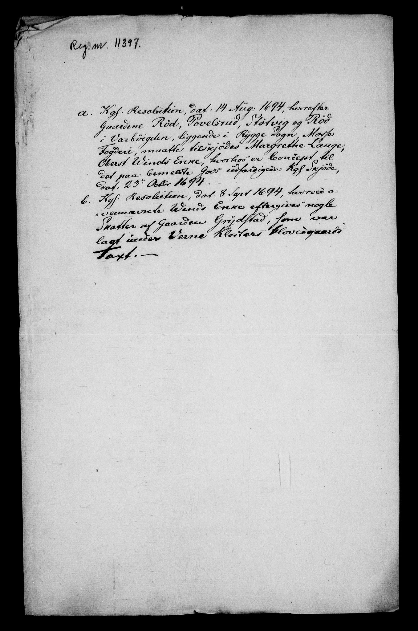 Rentekammeret inntil 1814, Realistisk ordnet avdeling, RA/EA-4070/On/L0013: [Jj 14]: Forskjellige dokumenter om krongodset i Norge, 1672-1722, p. 162
