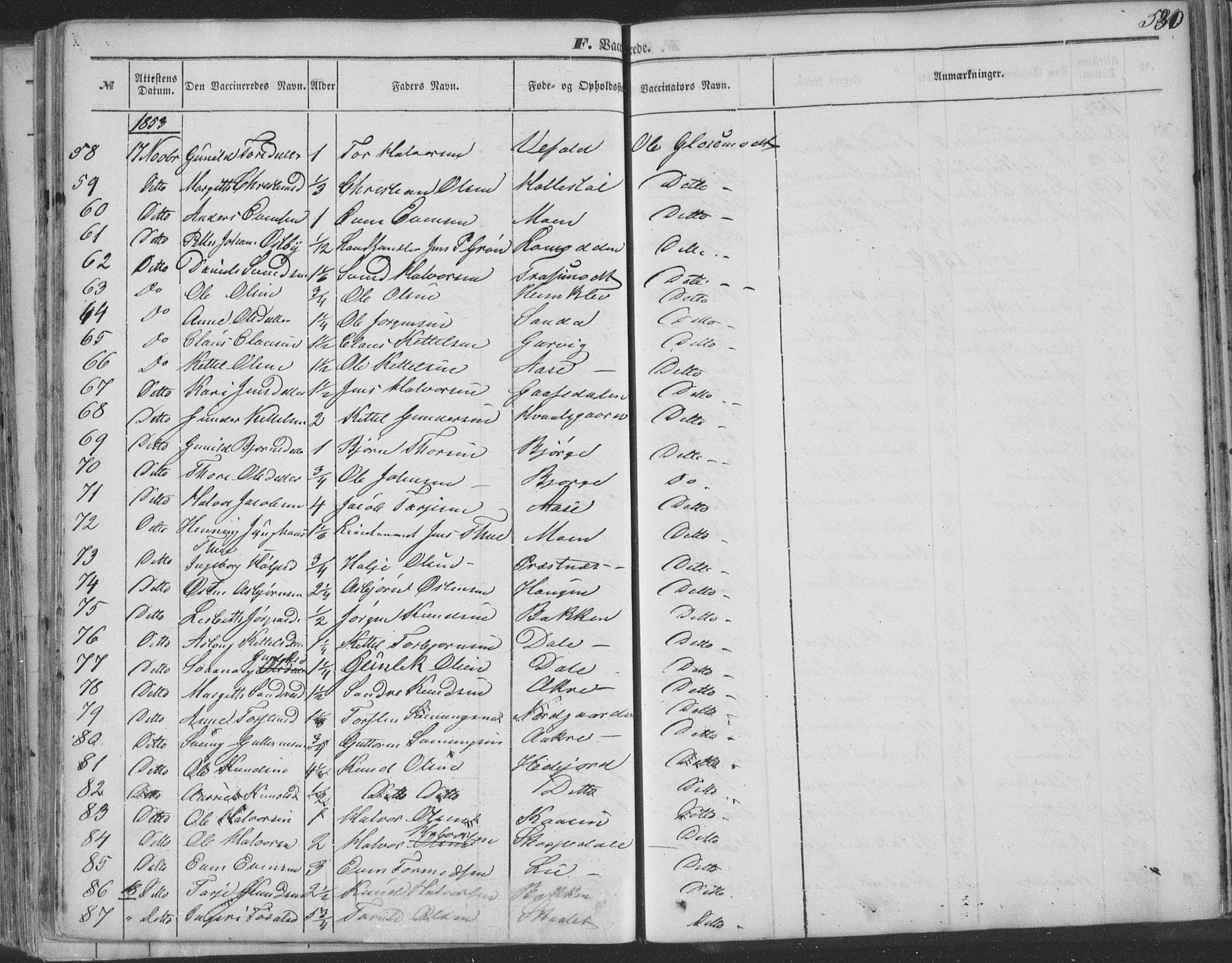 Seljord kirkebøker, AV/SAKO-A-20/F/Fa/L012b: Parish register (official) no. I 12B, 1850-1865, p. 530