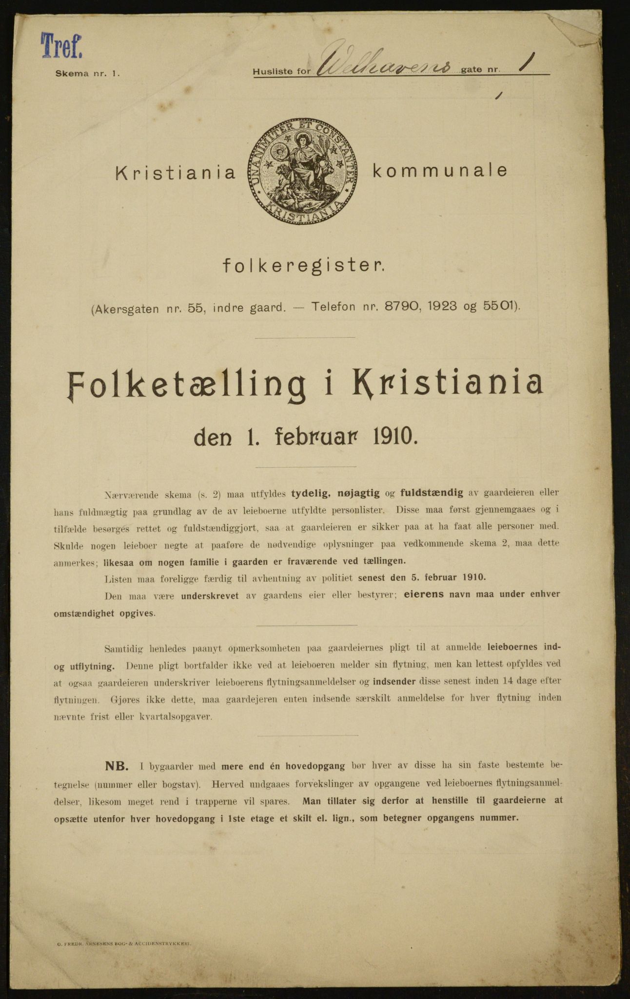 OBA, Municipal Census 1910 for Kristiania, 1910, p. 120732