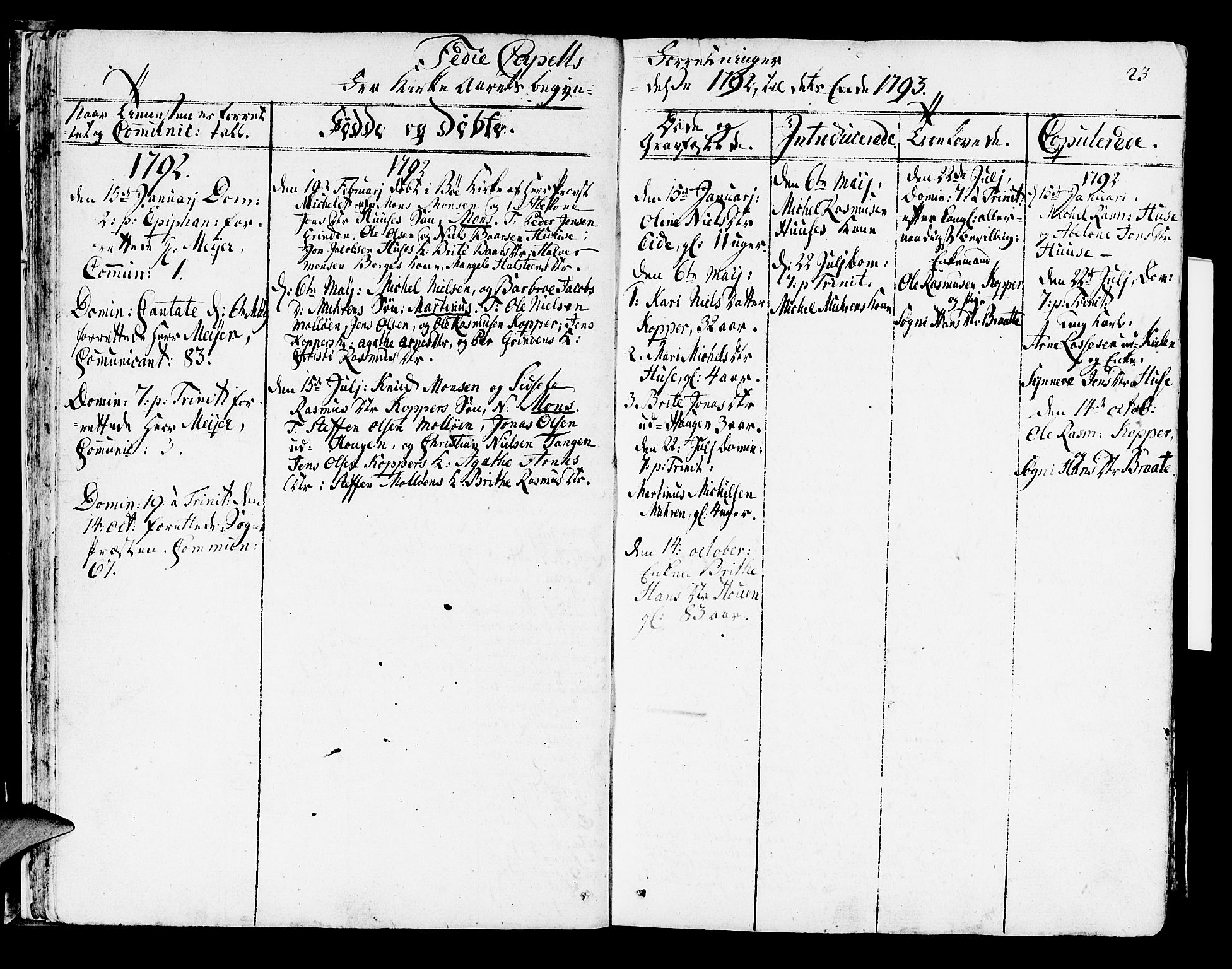 Lindås Sokneprestembete, AV/SAB-A-76701/H/Haa/Haaa/L0005: Parish register (official) no. A 5, 1791-1813, p. 23