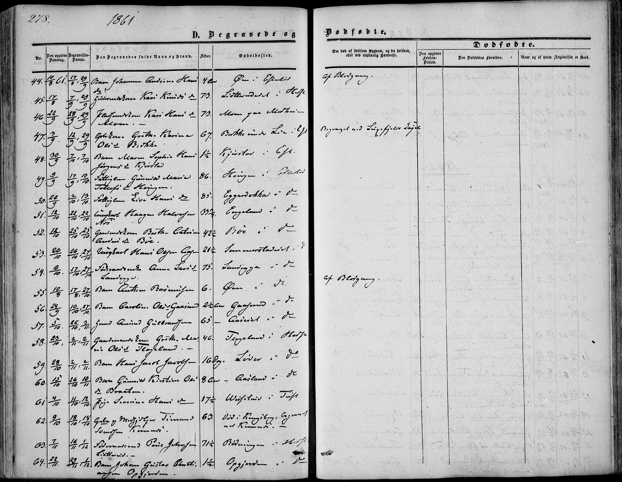 Sandsvær kirkebøker, AV/SAKO-A-244/F/Fa/L0006: Parish register (official) no. I 6, 1857-1868, p. 278