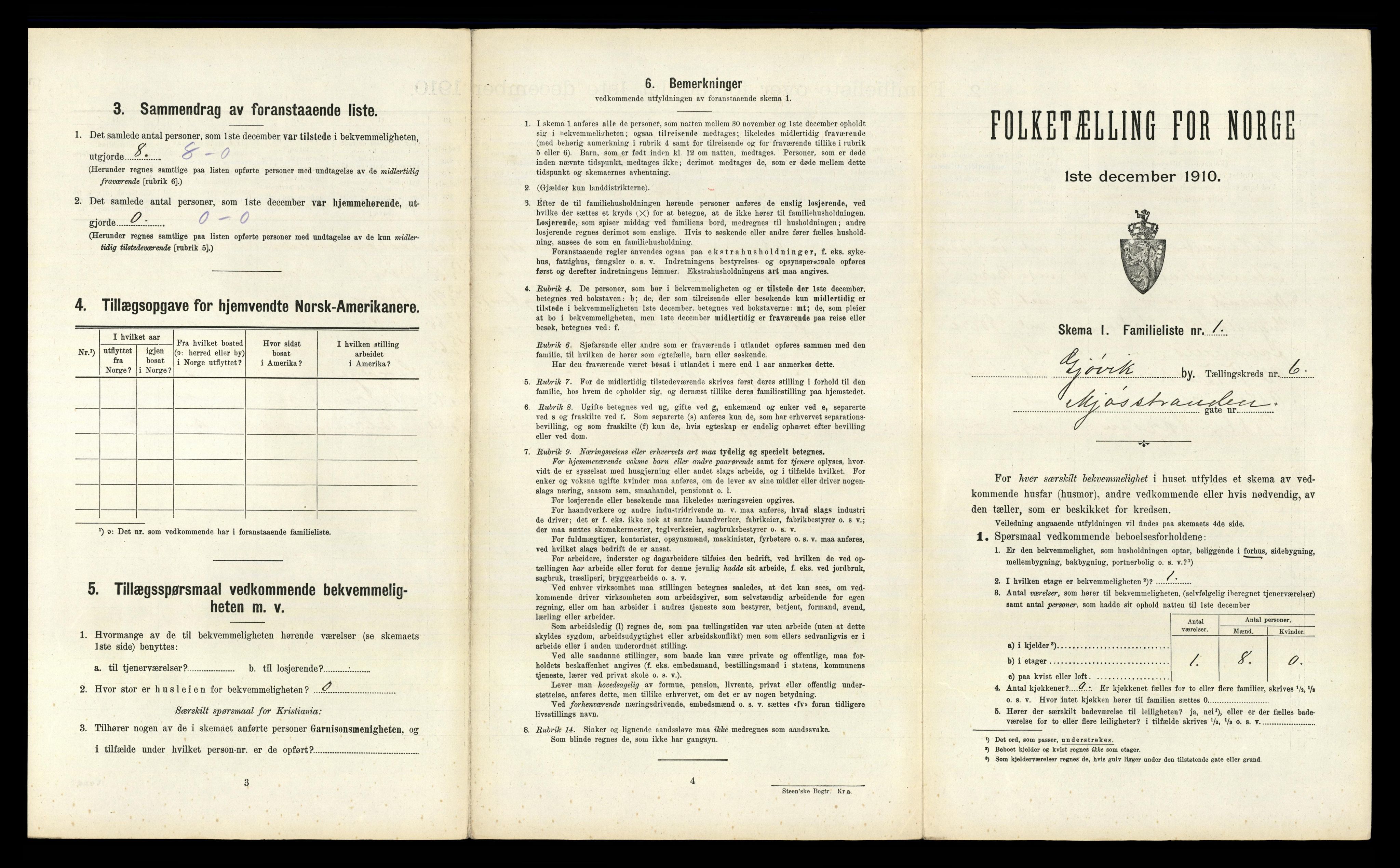 RA, 1910 census for Gjøvik, 1910, p. 1594