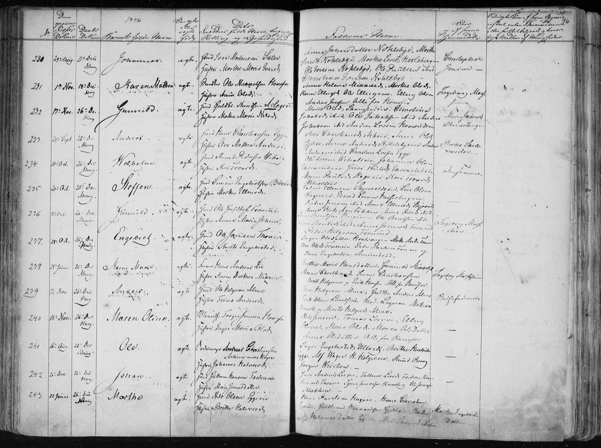 Norderhov kirkebøker, AV/SAKO-A-237/F/Fa/L0010: Parish register (official) no. 10, 1837-1847, p. 96