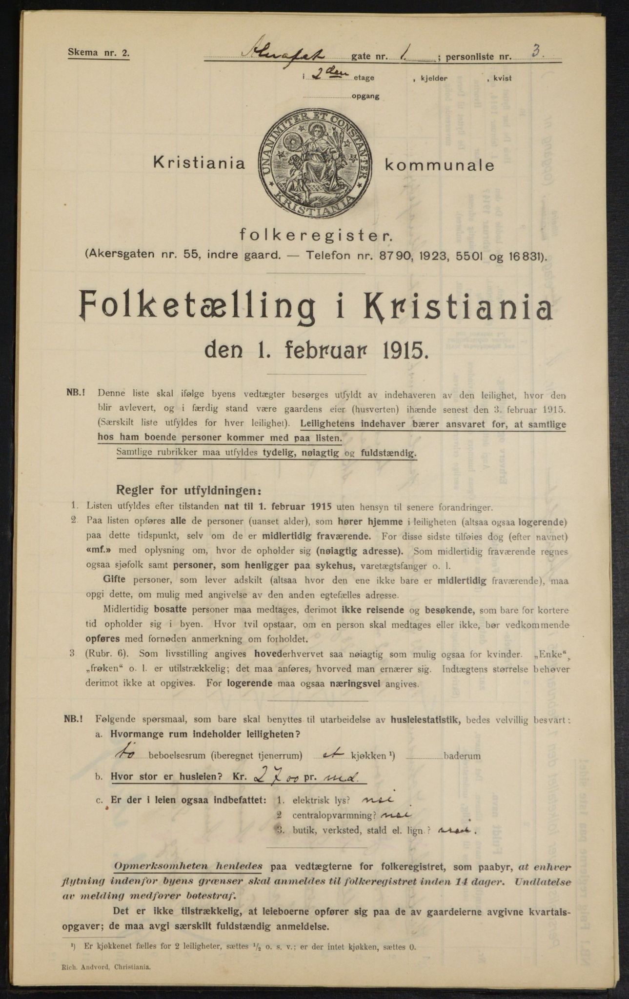 OBA, Municipal Census 1915 for Kristiania, 1915, p. 986