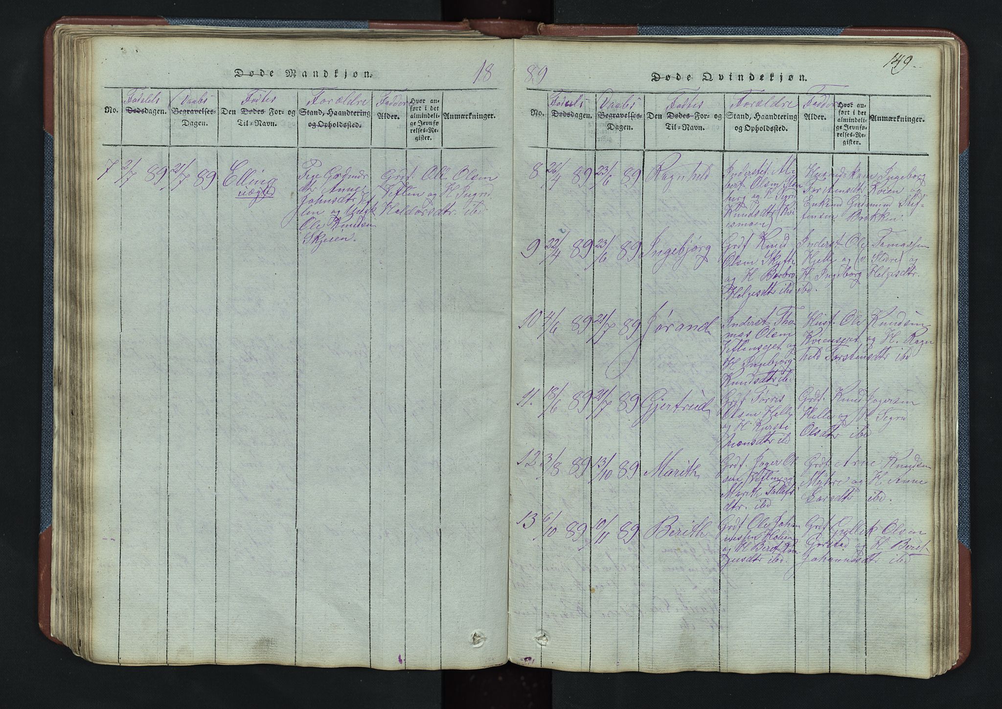 Vang prestekontor, Valdres, SAH/PREST-140/H/Hb/L0003: Parish register (copy) no. 3, 1814-1892, p. 149