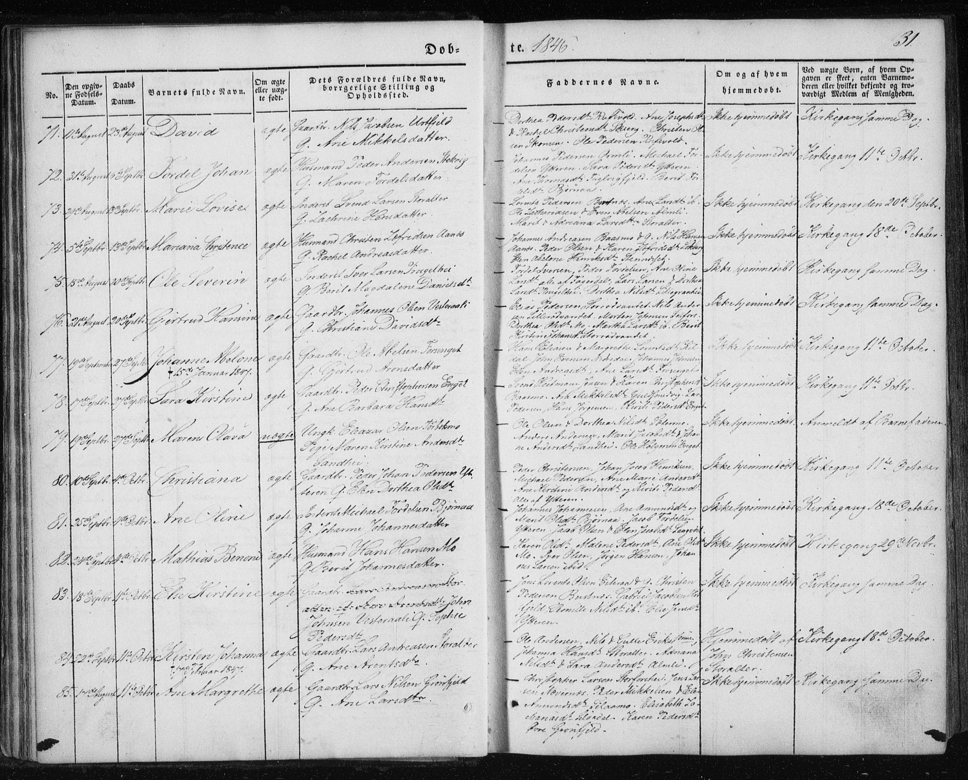 Ministerialprotokoller, klokkerbøker og fødselsregistre - Nordland, AV/SAT-A-1459/827/L0391: Parish register (official) no. 827A03, 1842-1852, p. 31