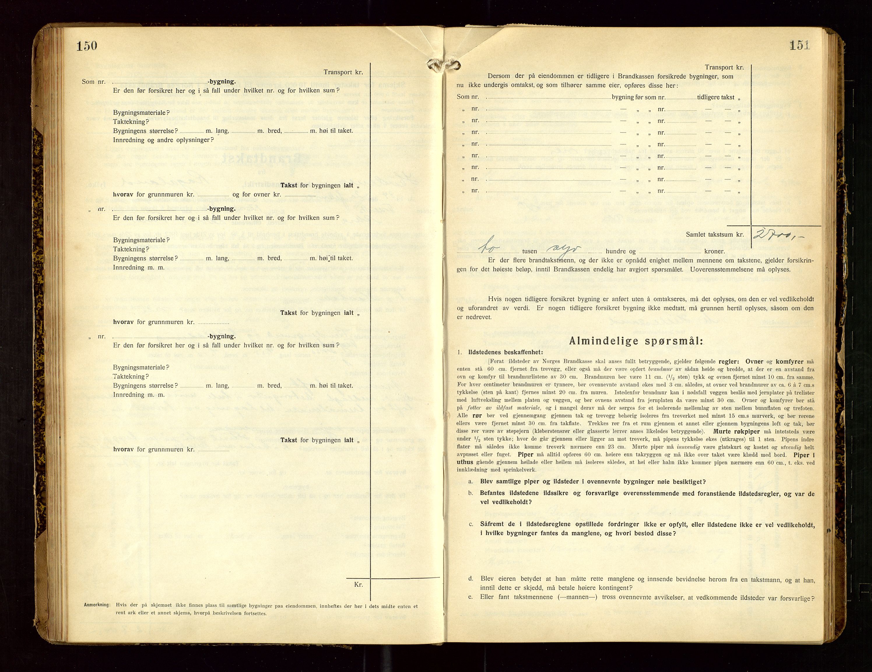 Skudenes lensmannskontor, SAST/A-100444/Gob/L0002: "Brandtakstprotokoll", 1925-1952, p. 150-151