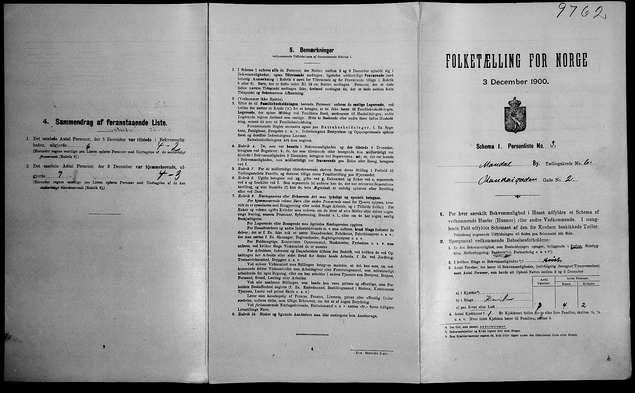 SAK, 1900 census for Mandal, 1900, p. 798