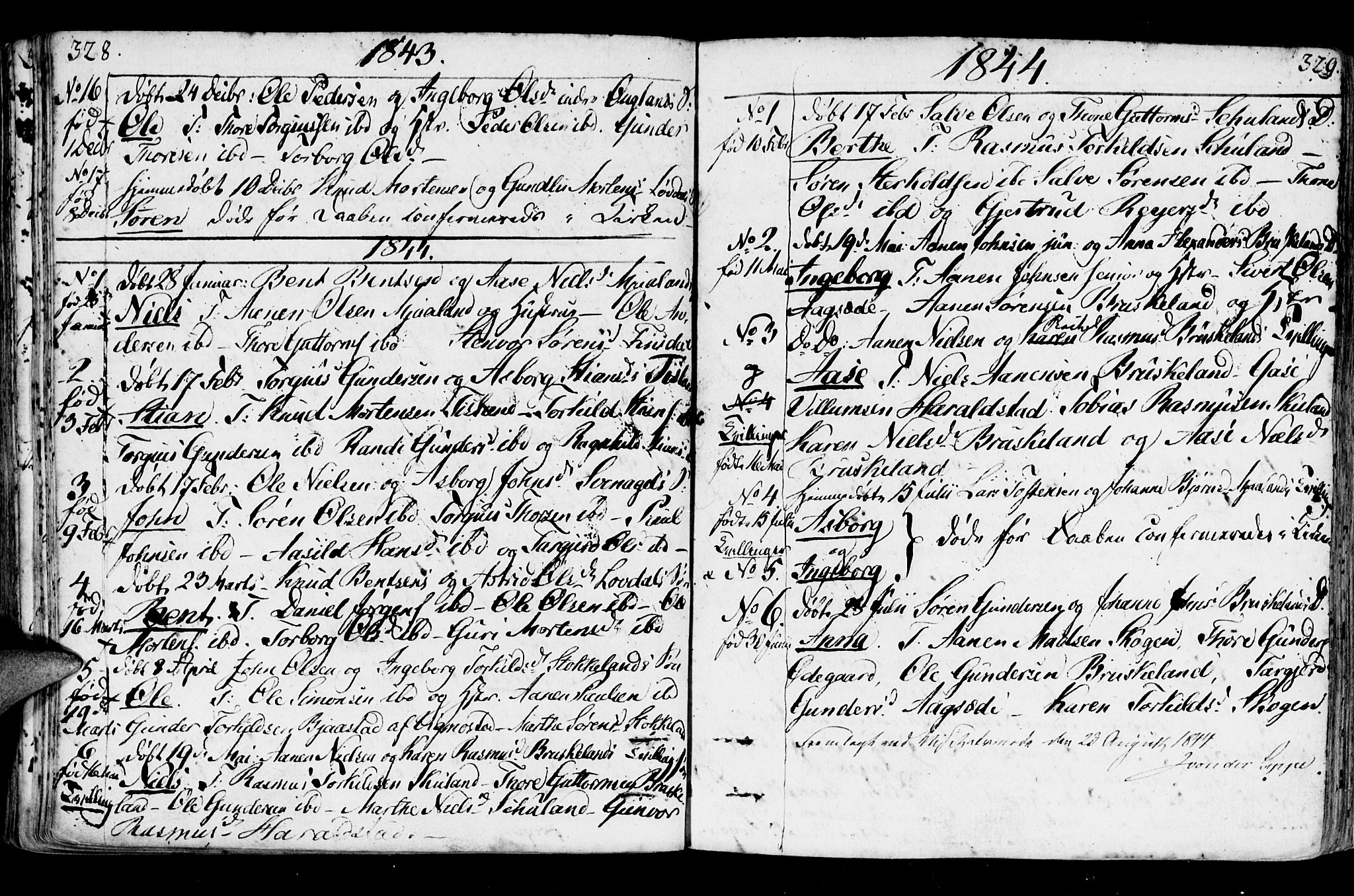 Holum sokneprestkontor, AV/SAK-1111-0022/F/Fa/Fab/L0004: Parish register (official) no. A 4, 1774-1847, p. 328-329