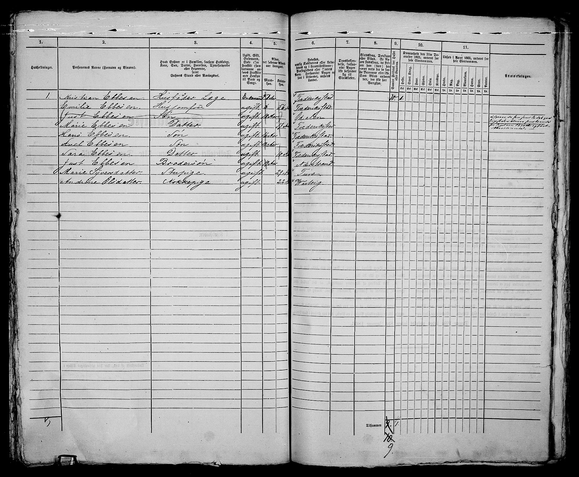 RA, 1865 census for Fredrikstad/Fredrikstad, 1865, p. 348