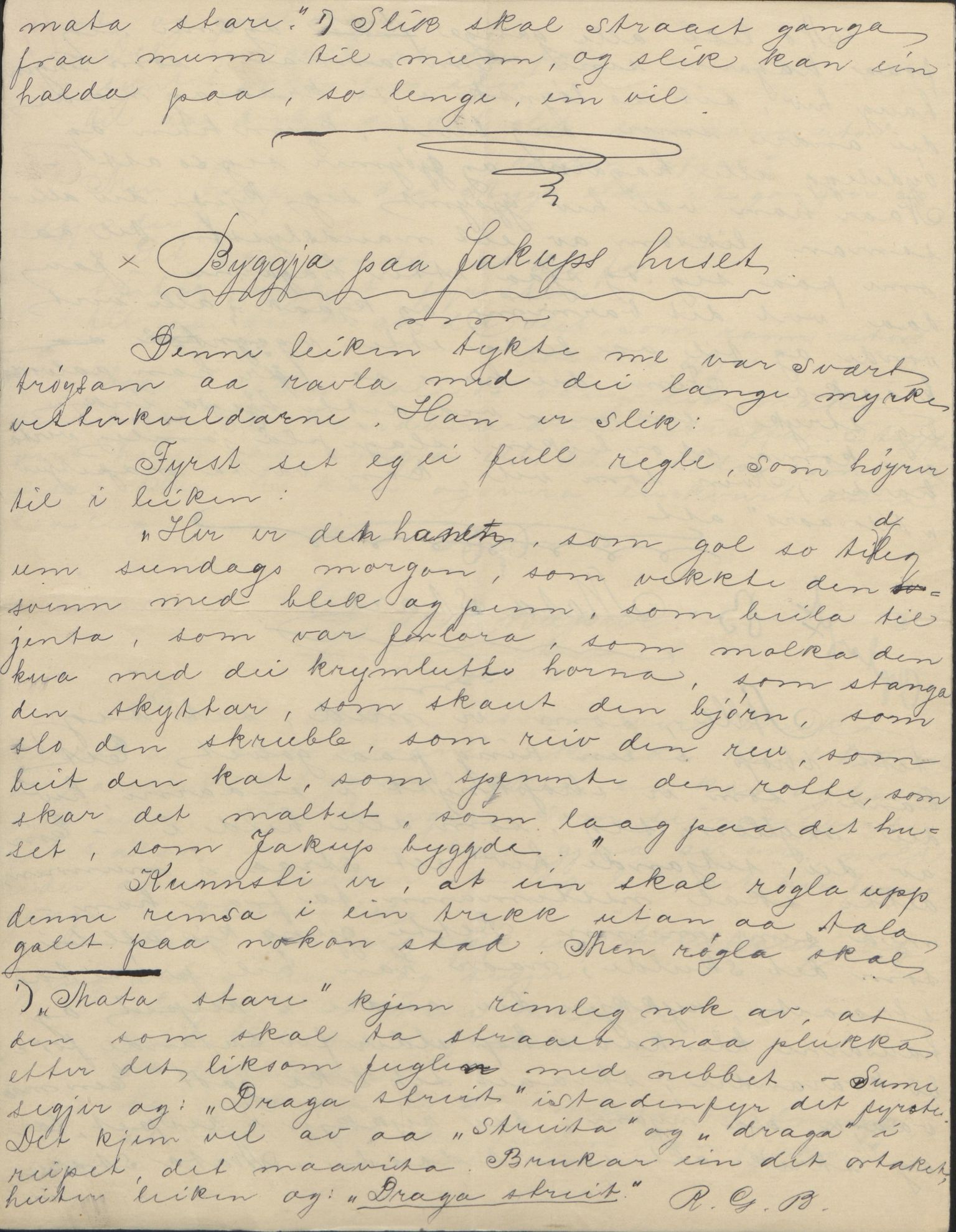 Rikard Berge, TEMU/TGM-A-1003/F/L0004/0053: 101-159 / 157 Manuskript, notatar, brev o.a. Nokre leiker, manuskript, 1906-1908, p. 20