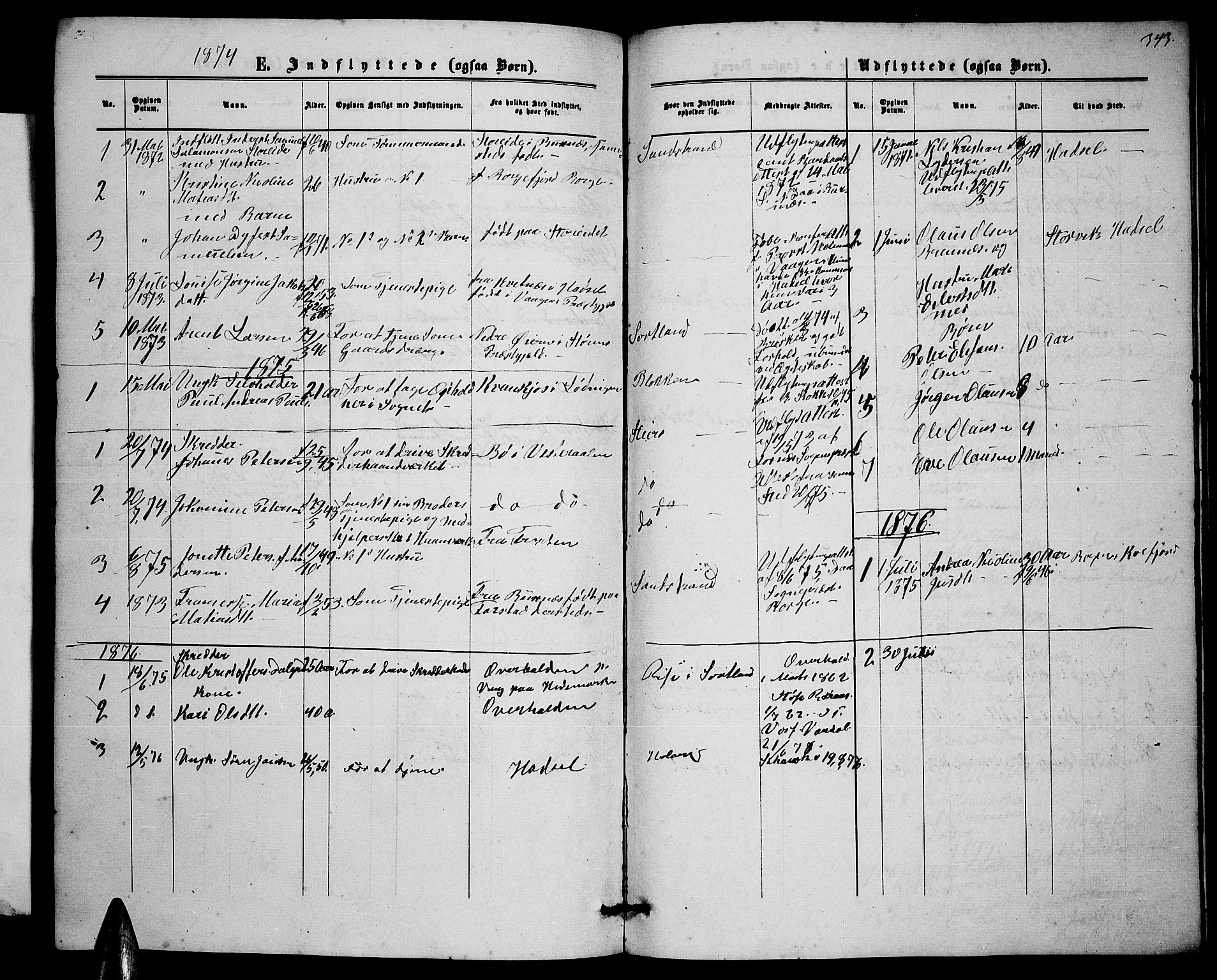 Ministerialprotokoller, klokkerbøker og fødselsregistre - Nordland, AV/SAT-A-1459/895/L1381: Parish register (copy) no. 895C03, 1864-1885, p. 343