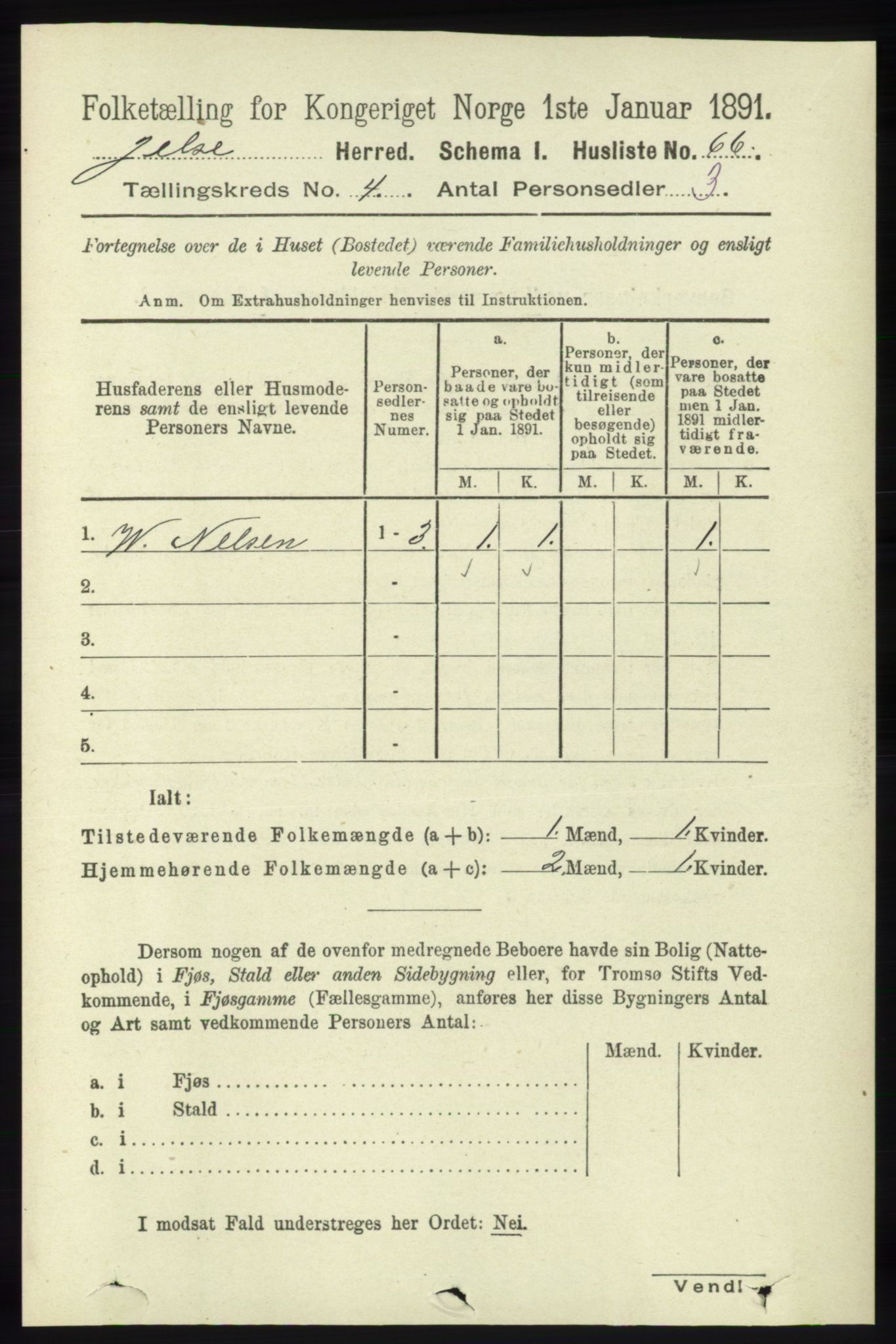 RA, 1891 census for 1138 Jelsa, 1891, p. 701