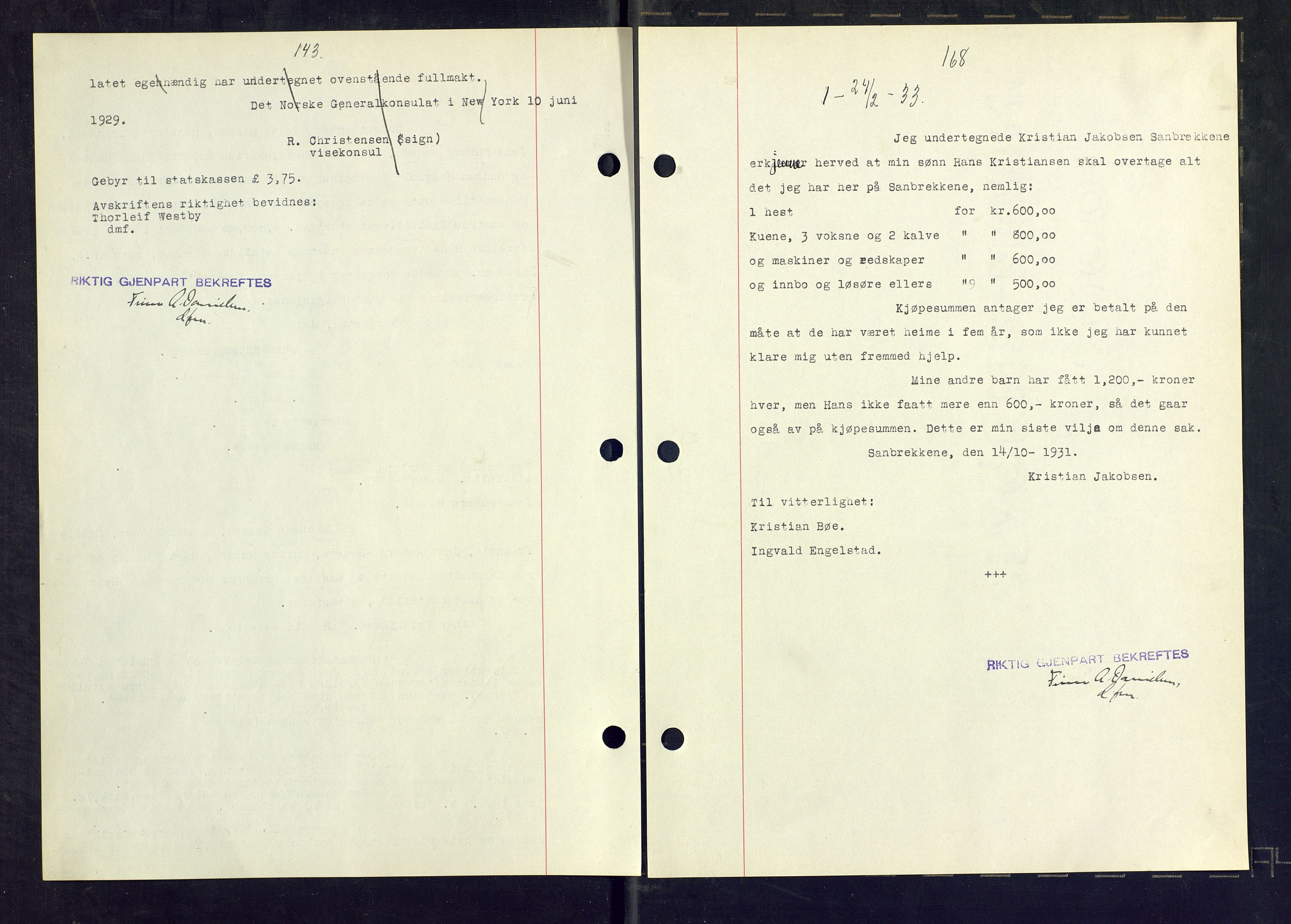 Gjerpen sorenskriveri, SAKO/A-216/G/Ga/Gaa/L0059: Mortgage book no. I 59-60 og 62, 1932-1934, Deed date: 24.02.1933
