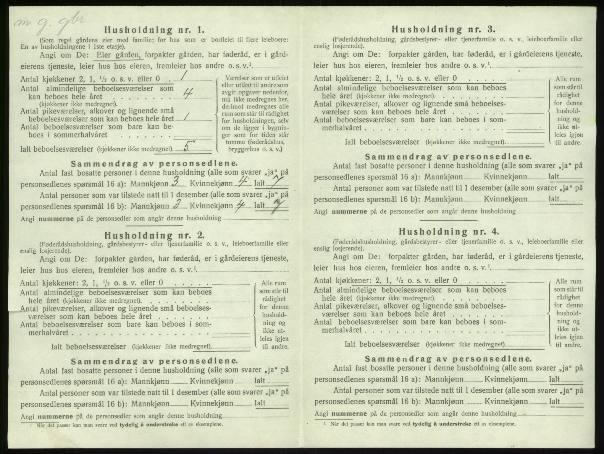 SAB, 1920 census for Solund, 1920, p. 477