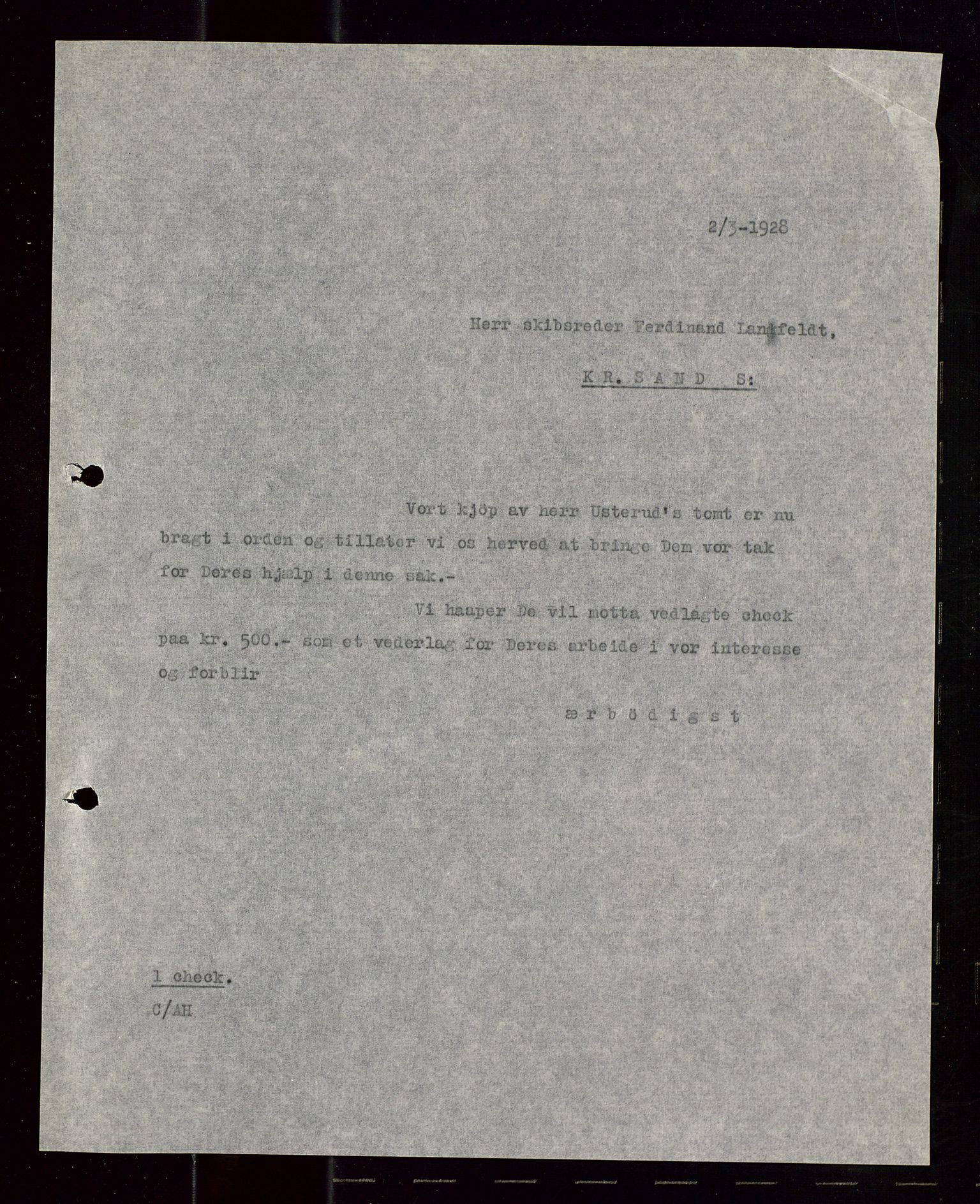 Pa 1521 - A/S Norske Shell, AV/SAST-A-101915/E/Ea/Eaa/L0023: Sjefskorrespondanse, 1928, p. 501