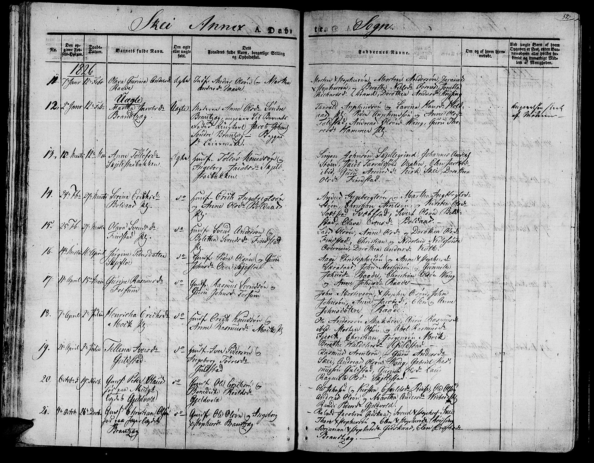 Ministerialprotokoller, klokkerbøker og fødselsregistre - Nord-Trøndelag, SAT/A-1458/735/L0336: Parish register (official) no. 735A05 /2, 1825-1835, p. 52