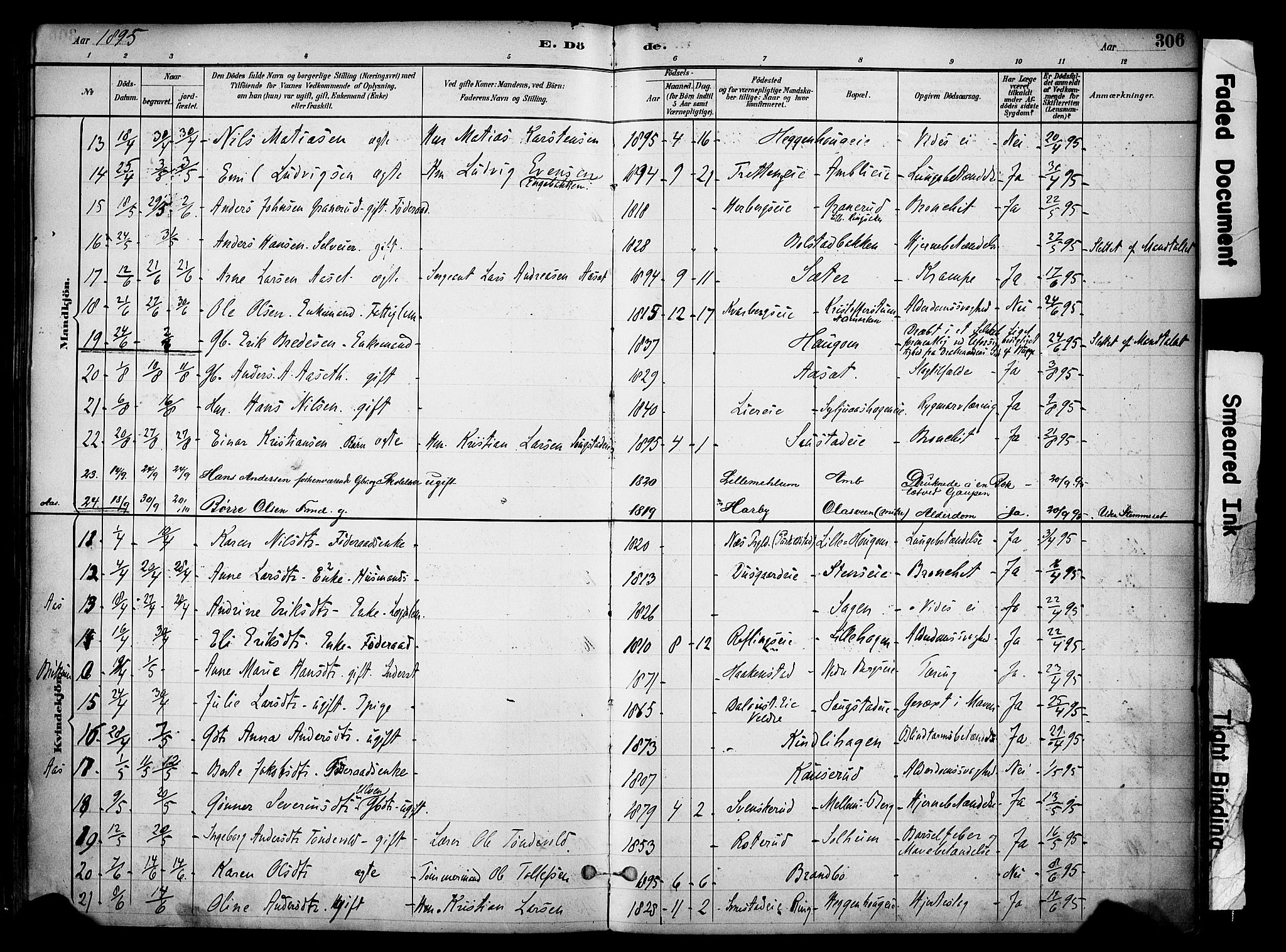 Ringsaker prestekontor, AV/SAH-PREST-014/K/Ka/L0017: Parish register (official) no. 17, 1891-1902, p. 306