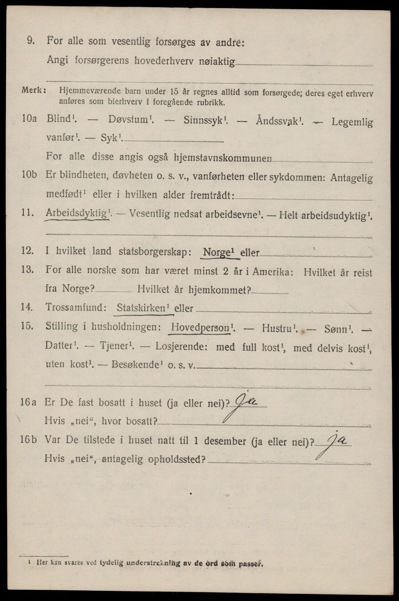 SAST, 1920 census for Eigersund, 1920, p. 4990