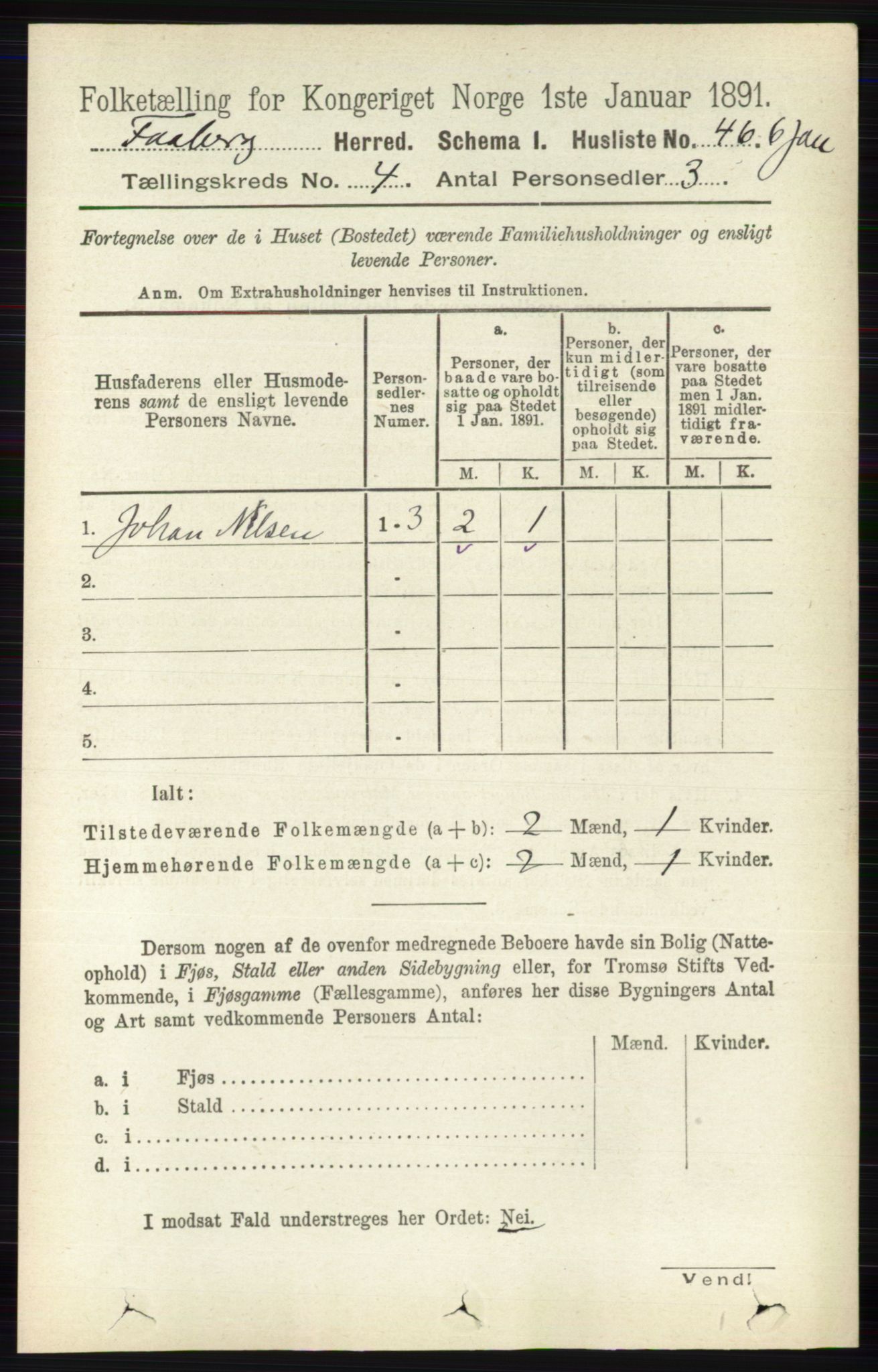 RA, 1891 census for 0524 Fåberg, 1891, p. 1211