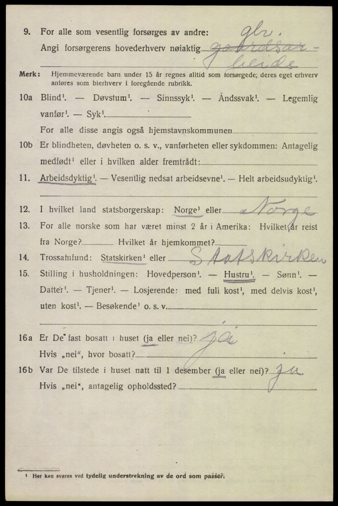 SAK, 1920 census for Øvre Sirdal, 1920, p. 428